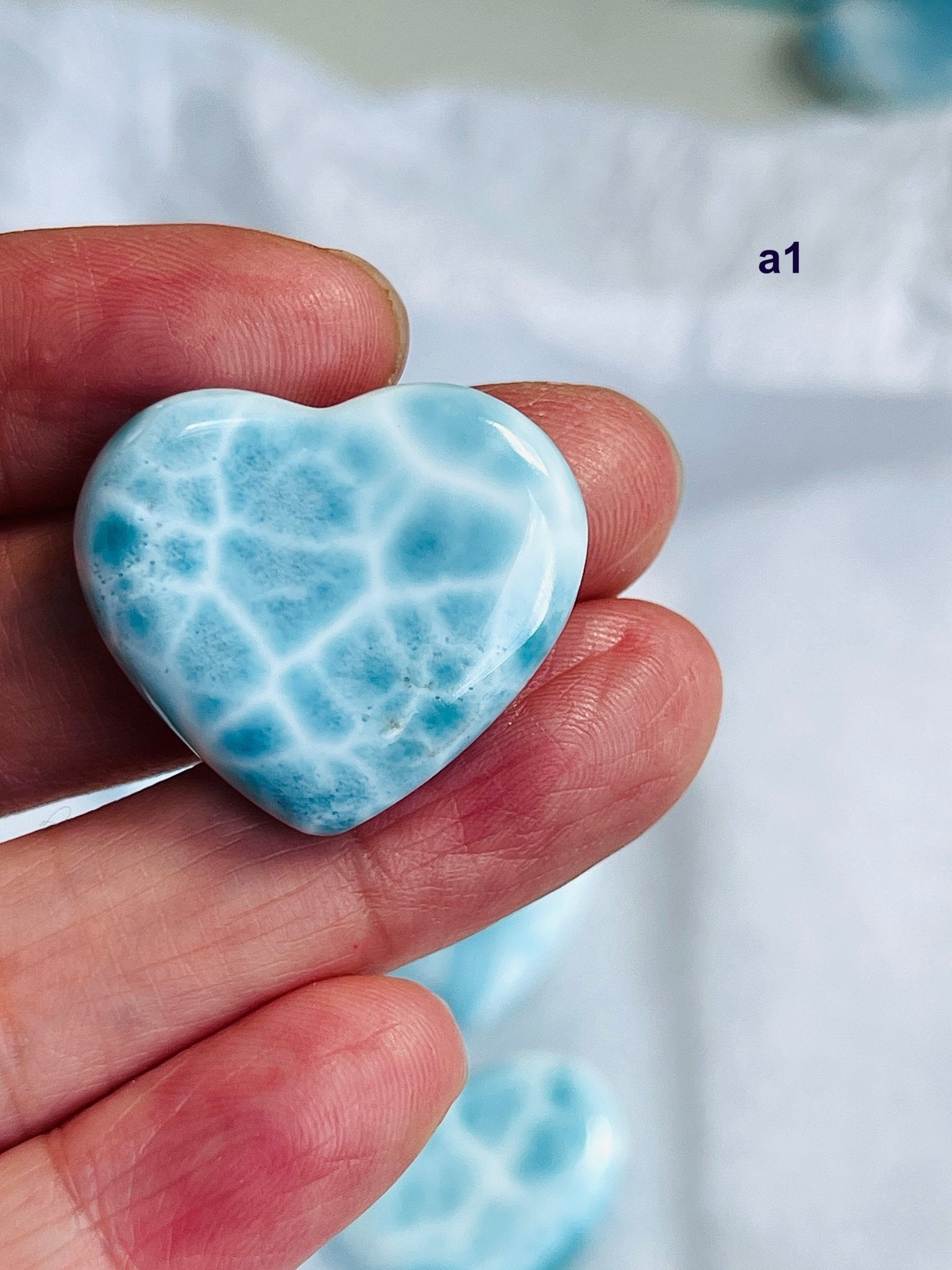 AAA-Grade Larimar Heart | Rare Dominican Republic Crystal - Million Years Crystal