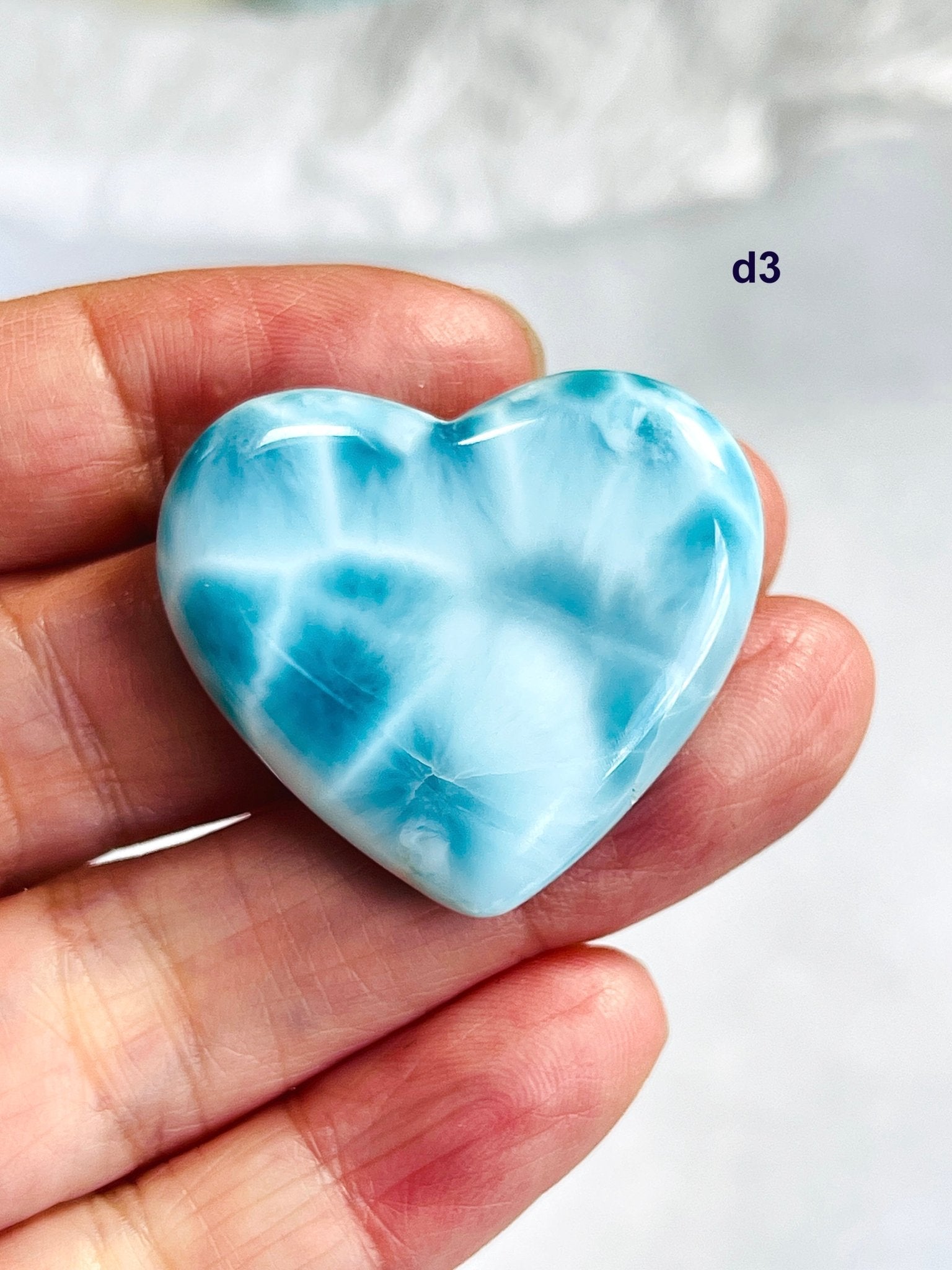 AAA-Grade Larimar Heart | Rare Dominican Republic Crystal - Million Years Crystal