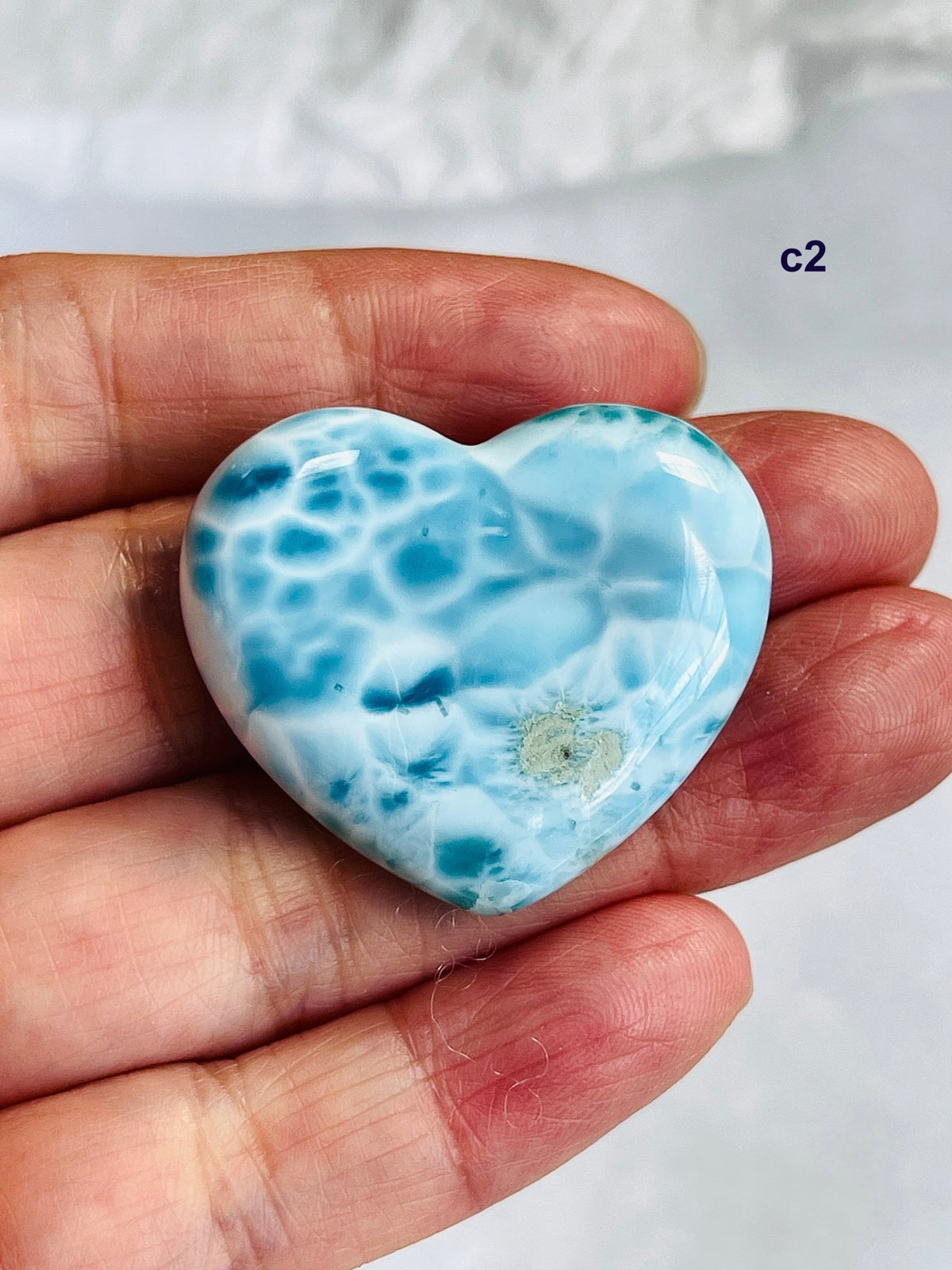 AAA-Grade Larimar Heart | Rare Dominican Republic Crystal - Million Years Crystal