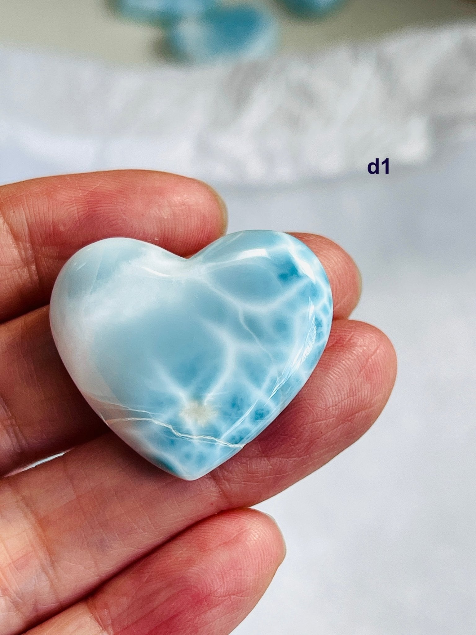 AAA-Grade Larimar Heart | Rare Dominican Republic Crystal - Million Years Crystal