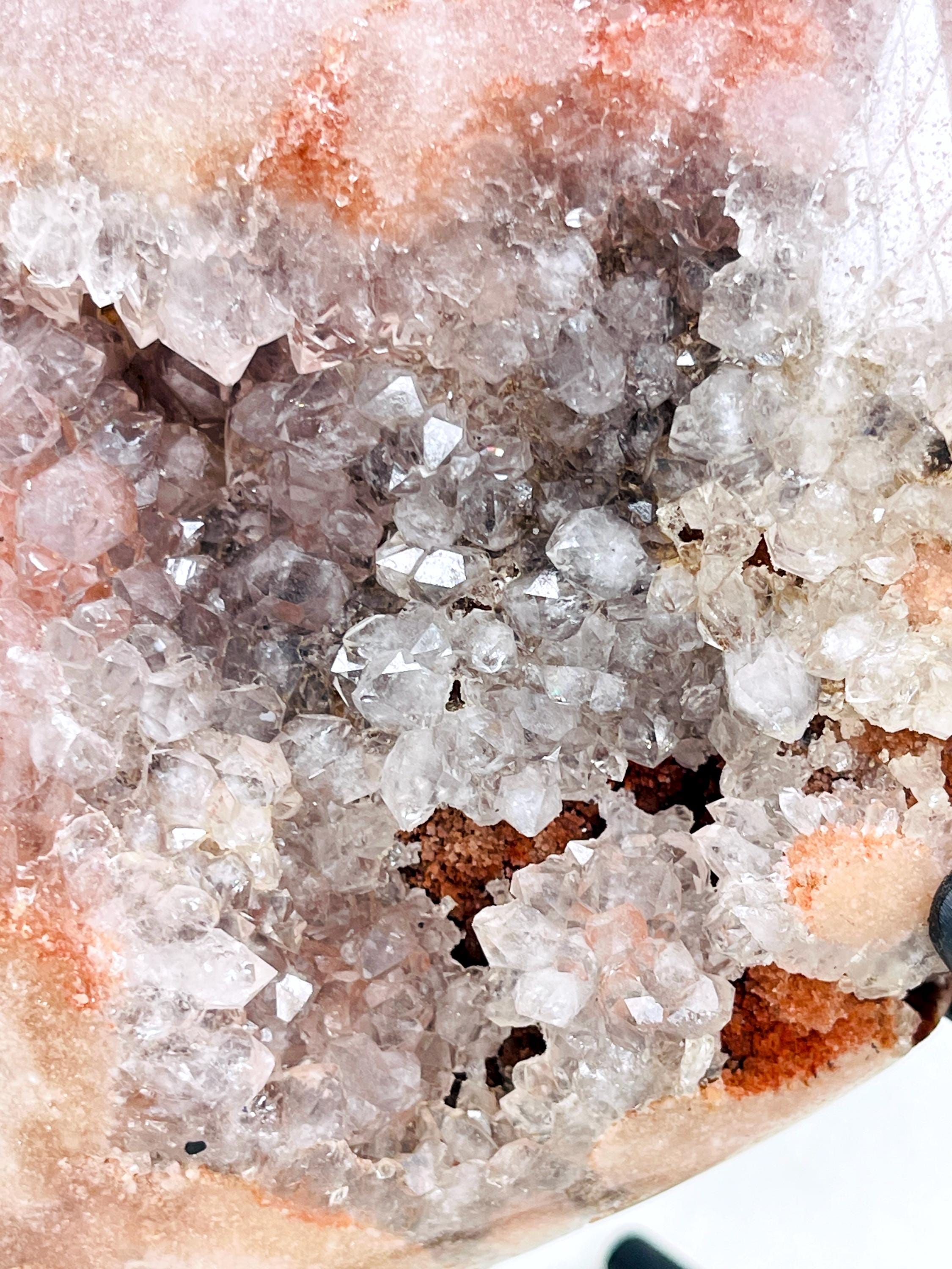 Pink Amethyst Heart, 3.5kg Statement Pink Amethyst Druzy Heart on Metal Stand, Pink Amethyst Crystal Heart, Crystal Heart, Crystal Gift,