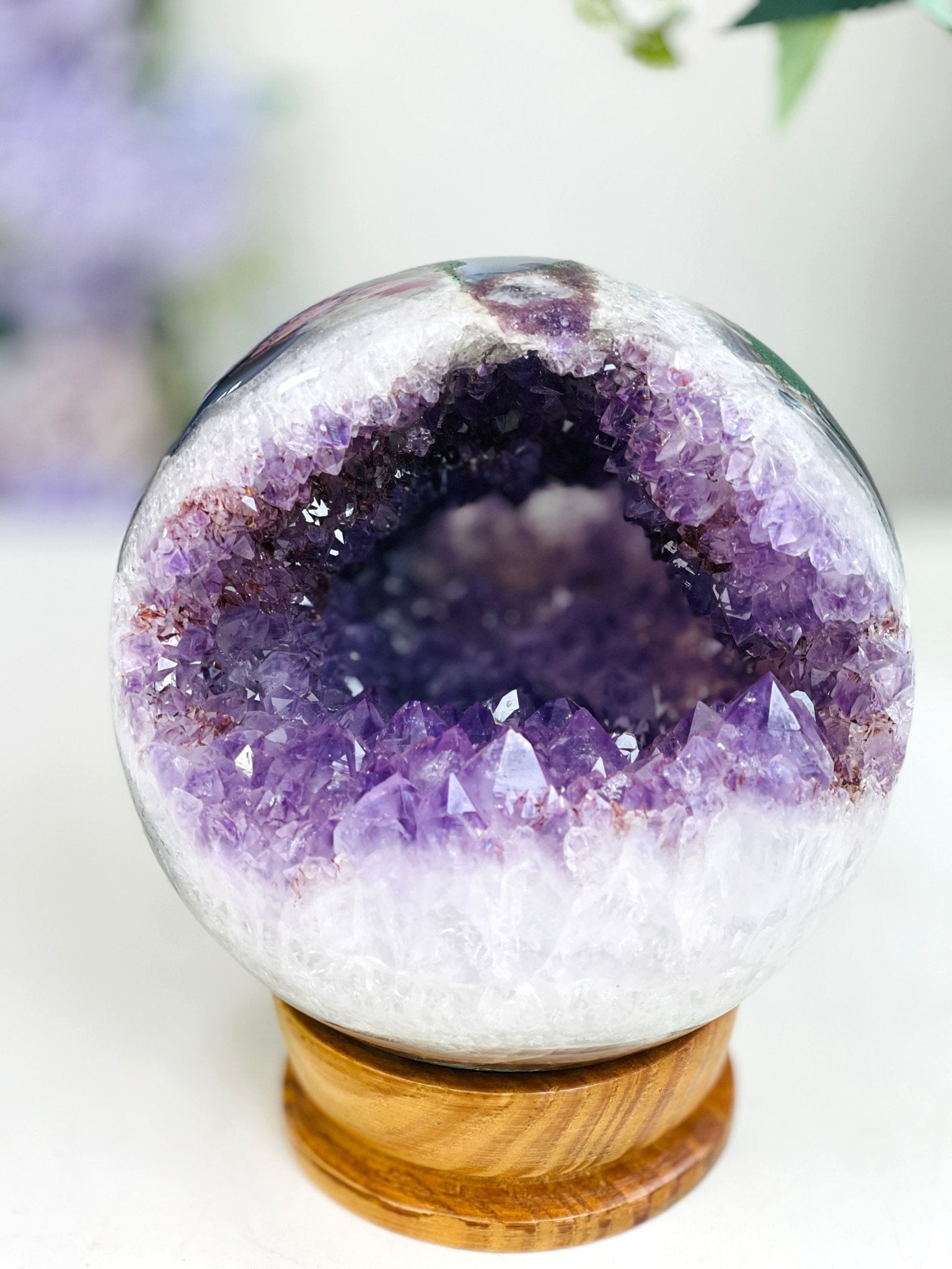Amethyst Druzy Geode Sphere, Statement Natural Druzy Amethyst Sphere, unique gift, Crystal gift, Home Decor - Million Years Crystal