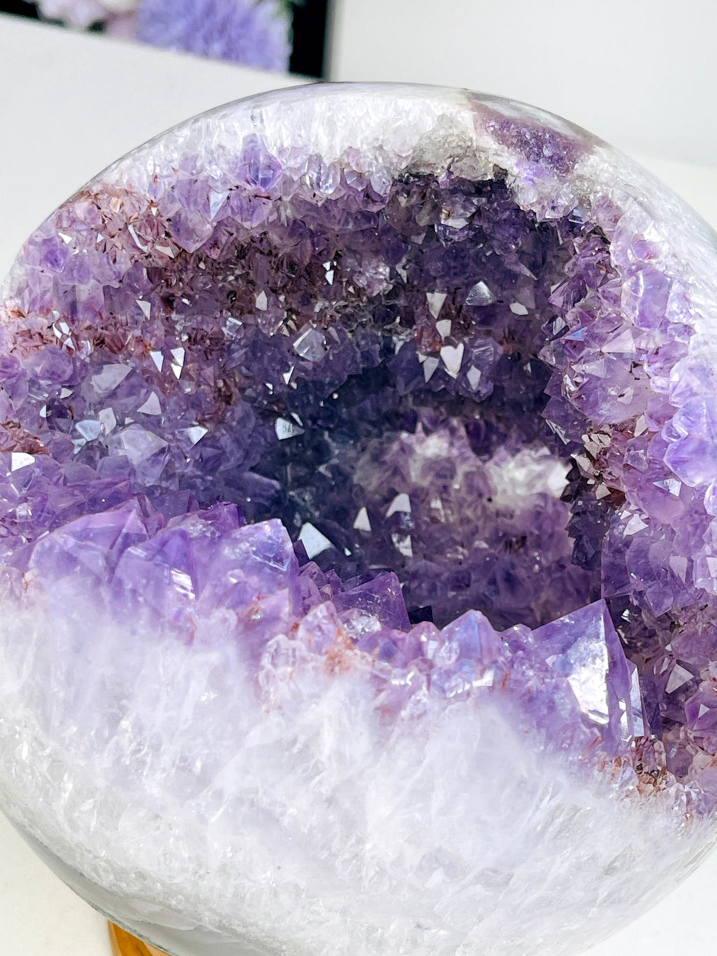 Amethyst Druzy Geode Sphere, Statement Natural Druzy Amethyst Sphere, unique gift, Crystal gift, Home Decor - Million Years Crystal