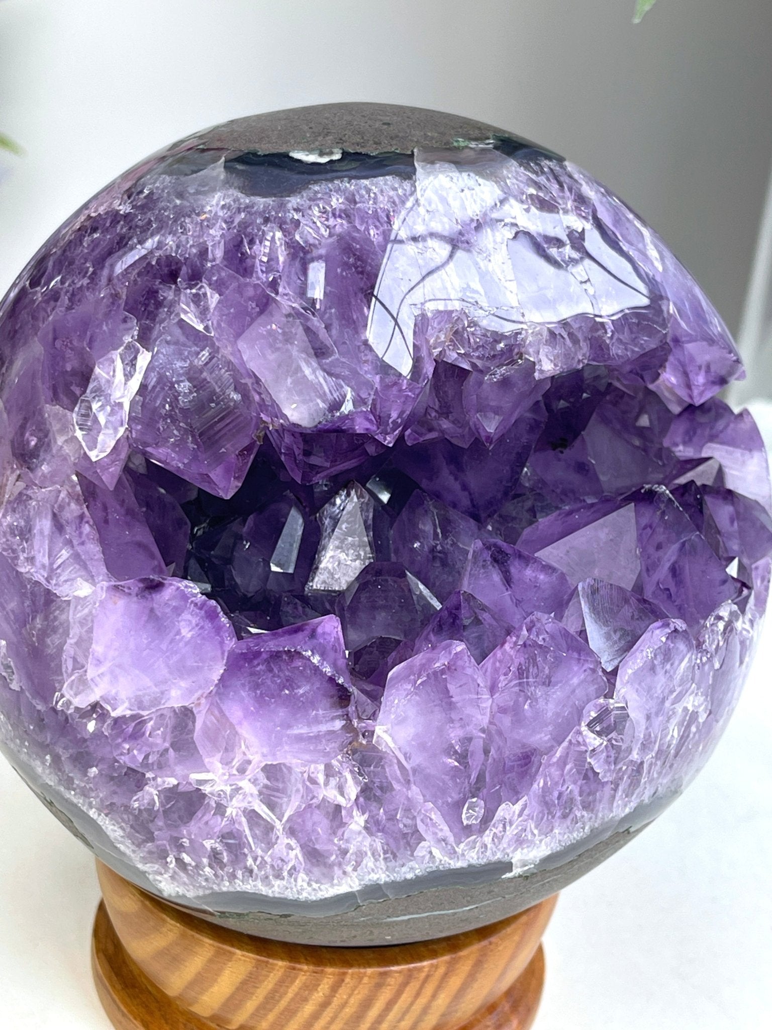 Amethyst Druzy Geode Sphere, Statement Natural Druzy Amethyst Sphere, unique gift, Crystal gift, Home Decor - Million Years Crystal