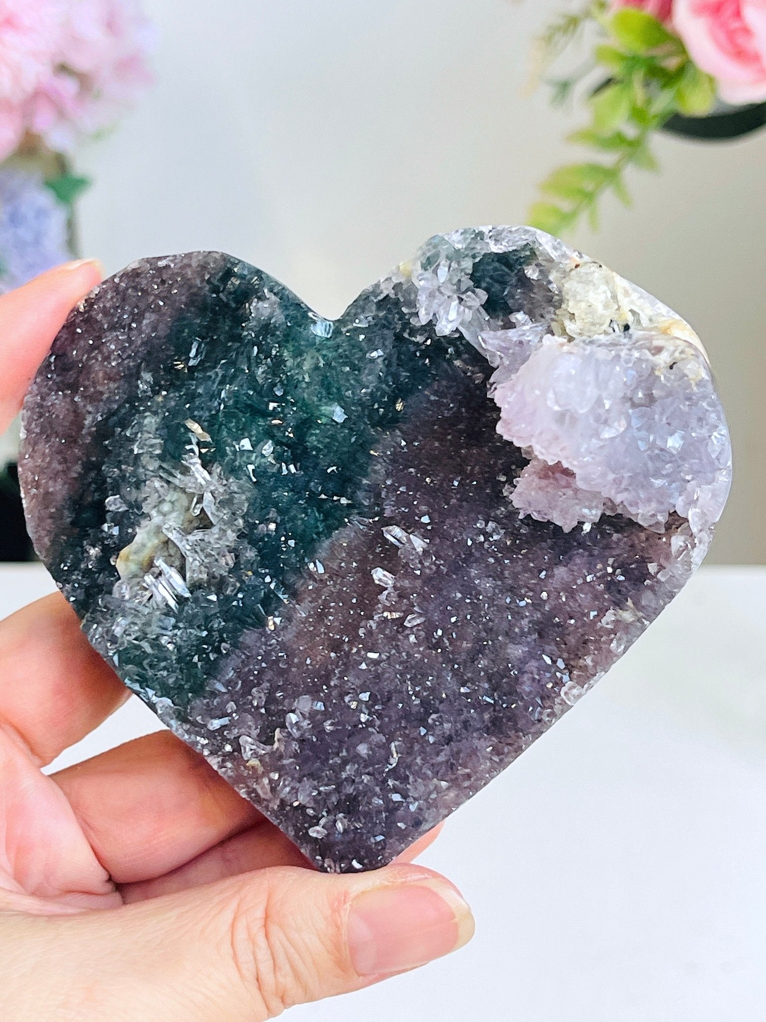 Amethyst Flower Heart 1 - Million Years Crystal