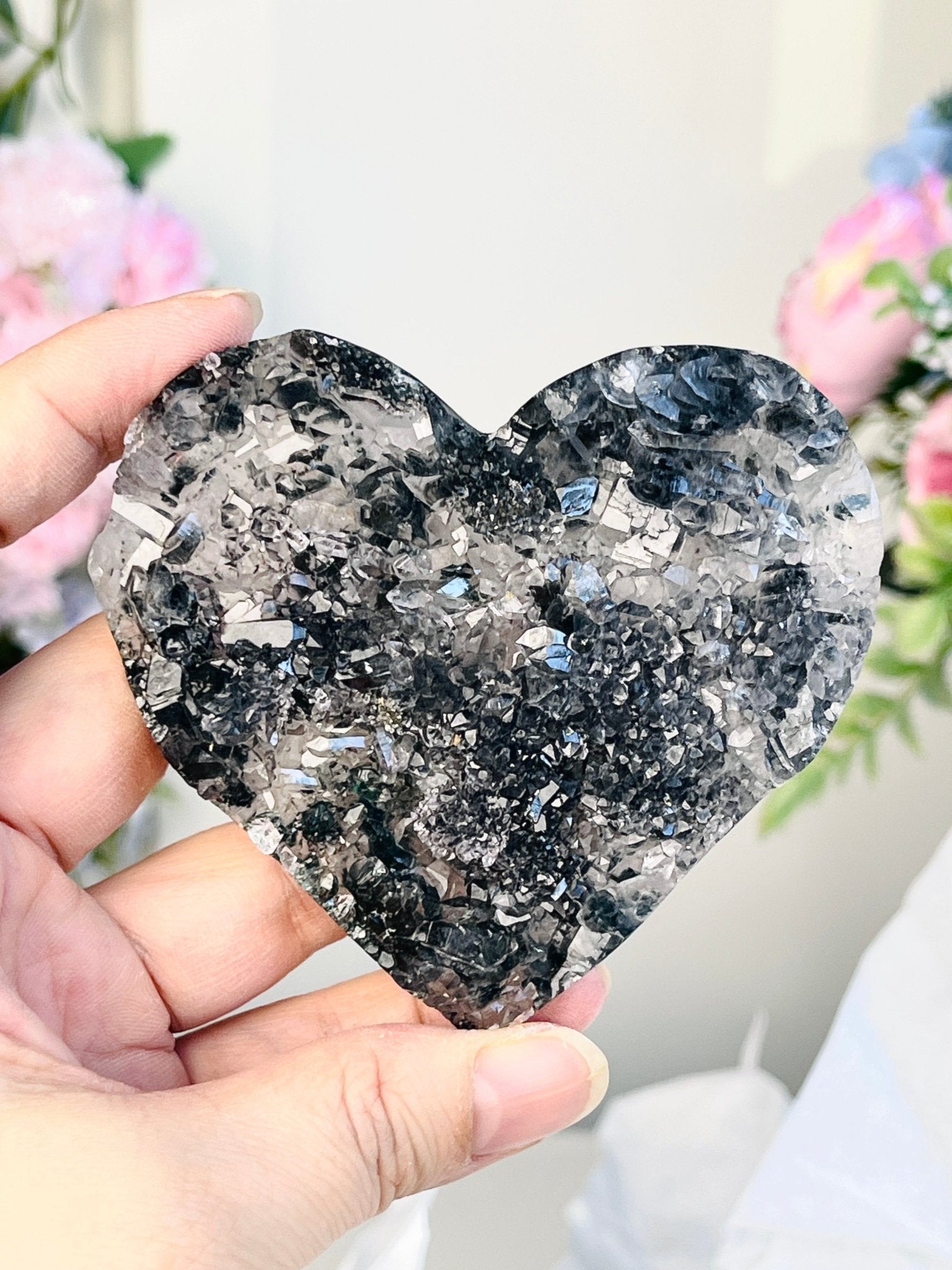 Amethyst Flower Heart 3 - Million Years Crystal