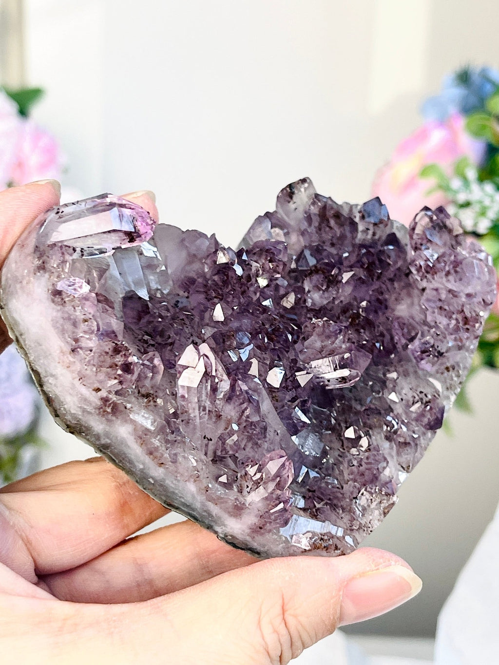 Amethyst Flower Heart 6 - Million Years Crystal