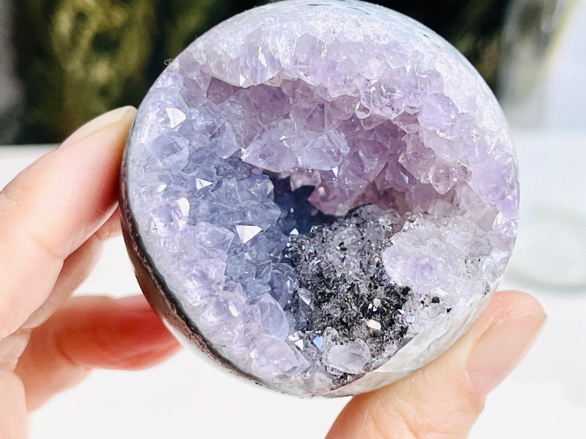 Amethyst Sphere, Druzy Amethyst Sphere, unique gift, Crystal gift, Home Decor - Million Years Crystal
