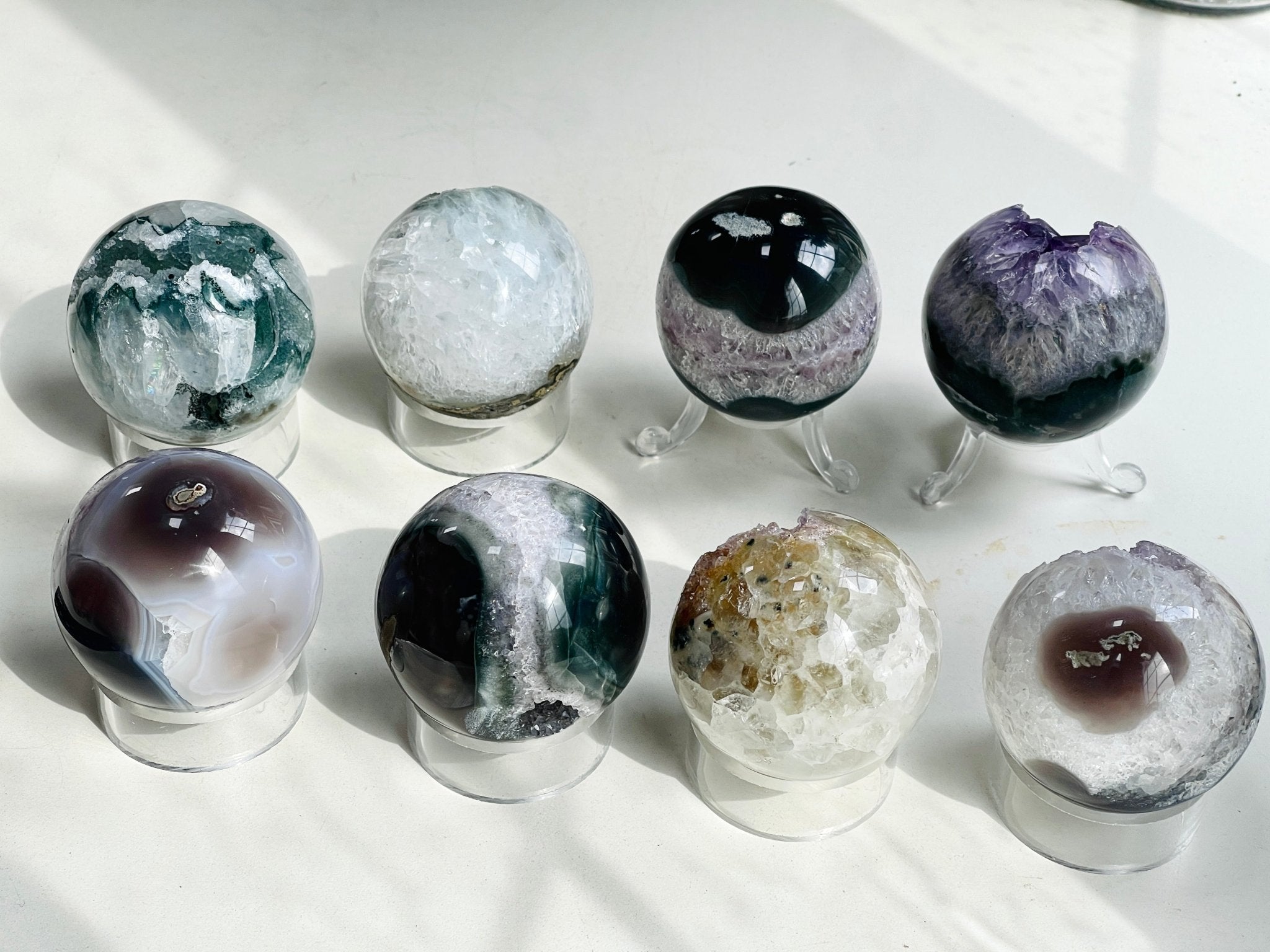 Amethyst Sphere | Rainbow Druzy Crystal Ball – Ethically Sourced from Uruguay - Million Years Crystal