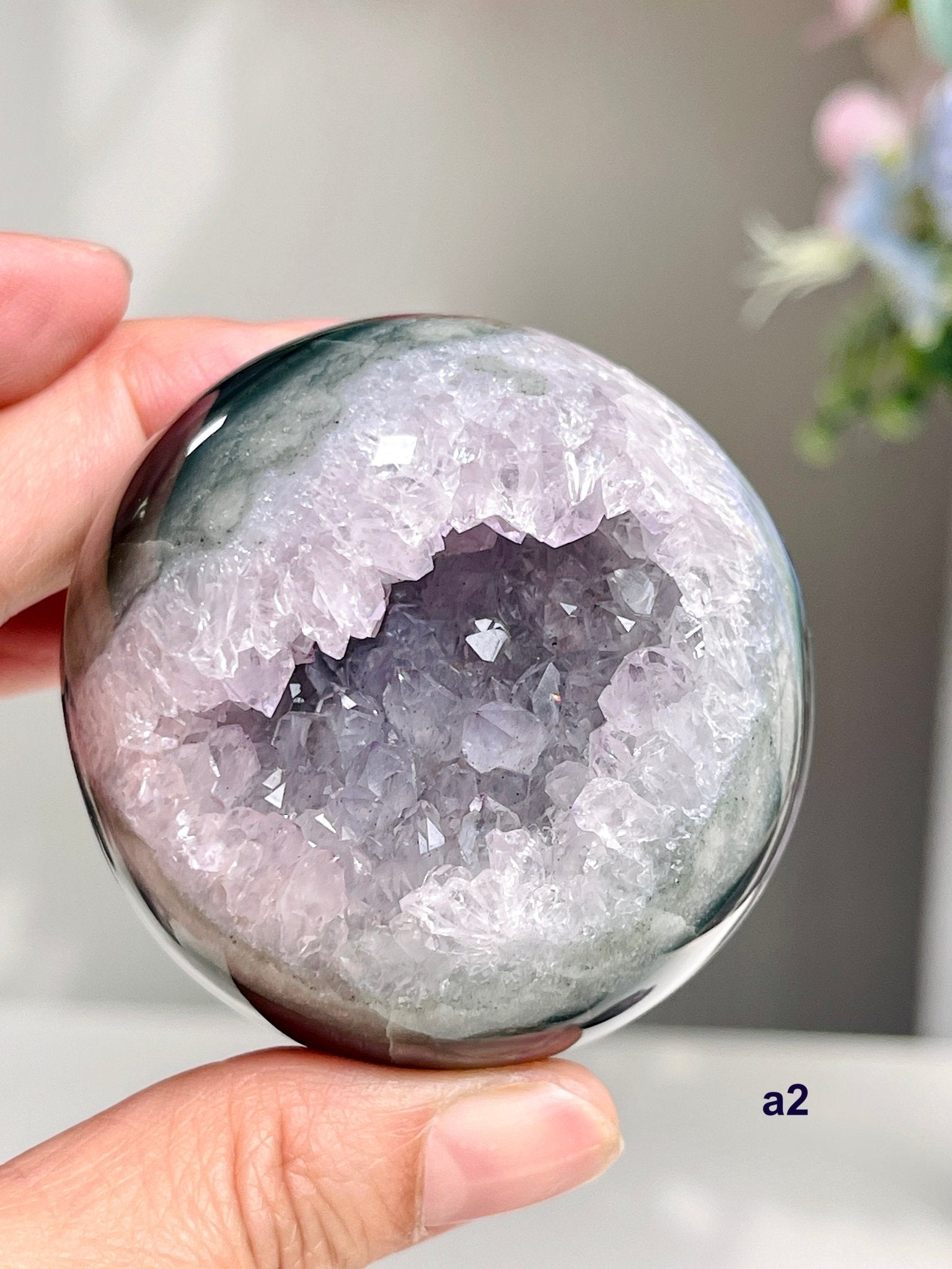 Amethyst Sphere | Rainbow Druzy Crystal Ball – Ethically Sourced from Uruguay - Million Years Crystal