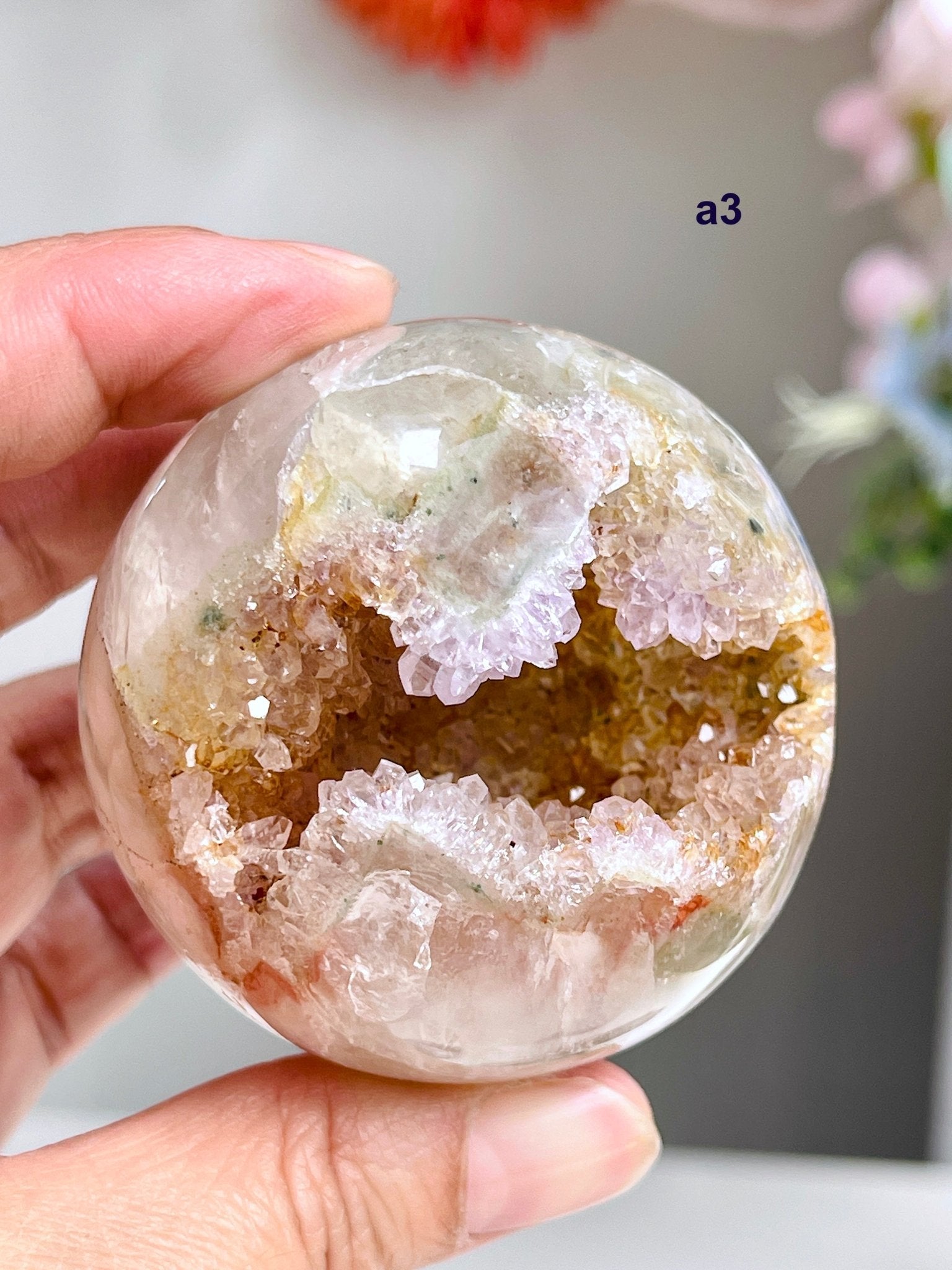 Amethyst Sphere | Rainbow Druzy Crystal Ball – Ethically Sourced from Uruguay - Million Years Crystal