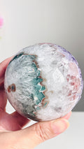 Uruguay Druzy Amethyst Sphere with Agate – 78mm One-of-a-Kind Crystal Ball