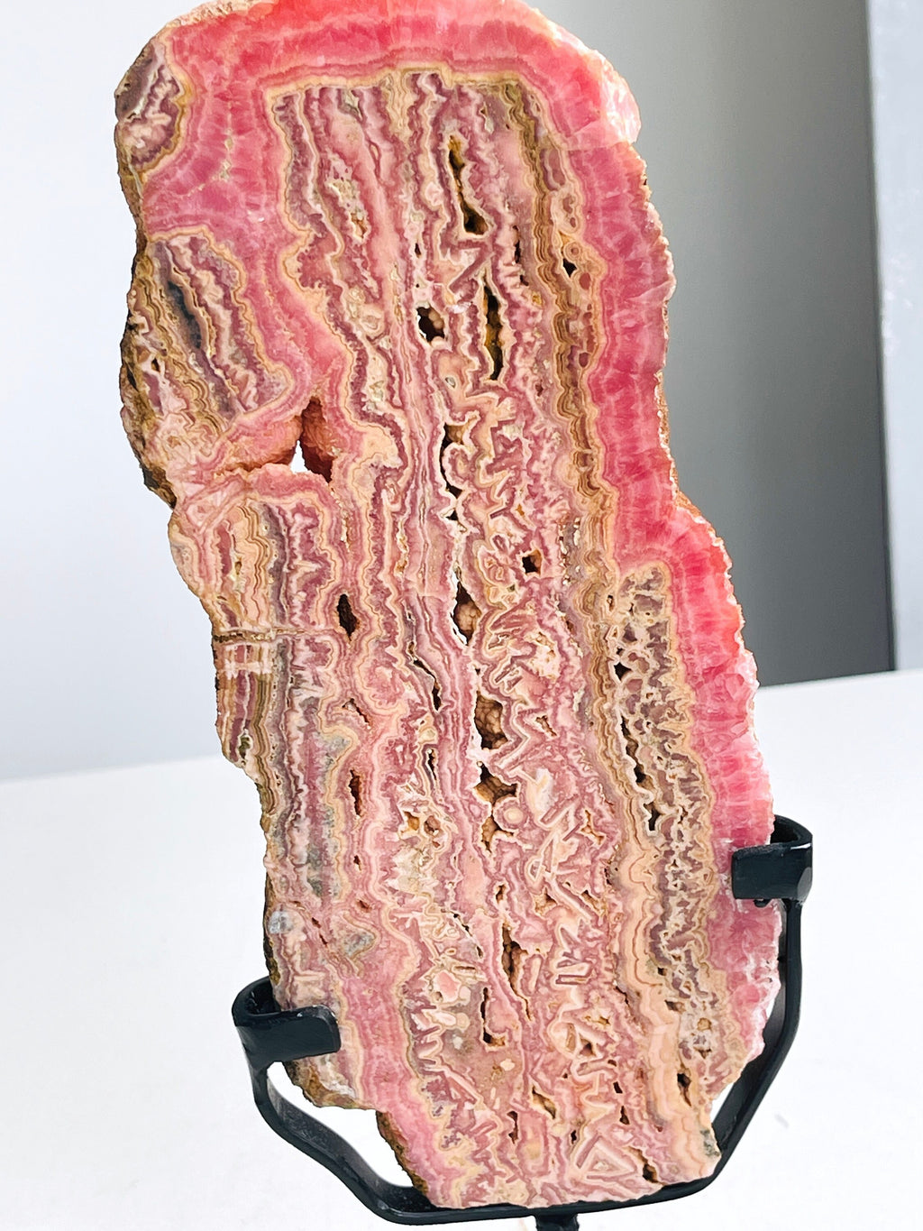 769g Rhodochrosite Slab, Unique Argentina Pink Rhodochrosite Crystal, Natural Mineral for Collection, Healing Stone, Gift for Crystal Lovers