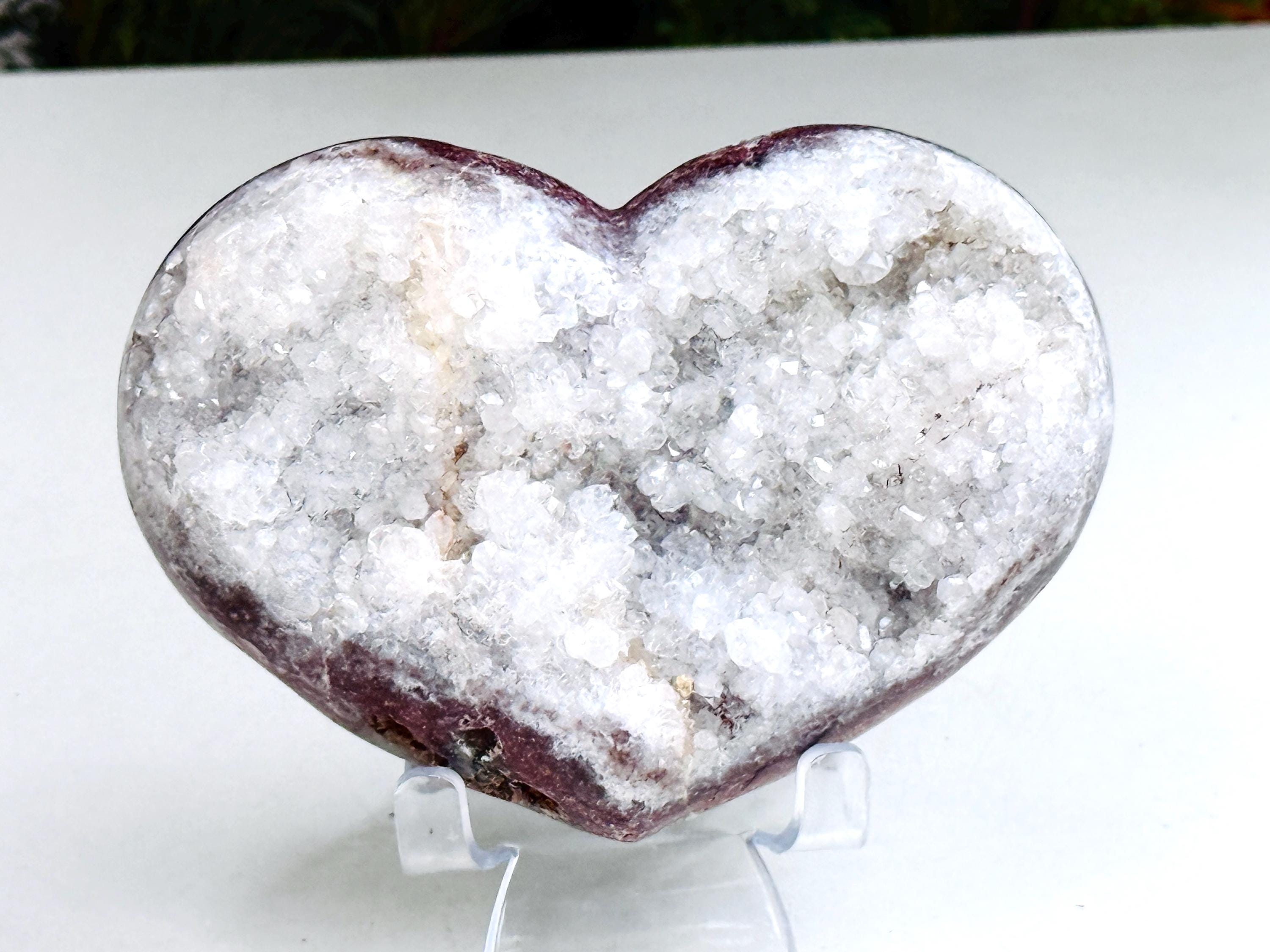Pink Amethyst, Super Druzy Pink Amethyst Heart, Pink Amethyst Crystal Heart, Crystal Heart, Crystal Gift, Healing Crystal