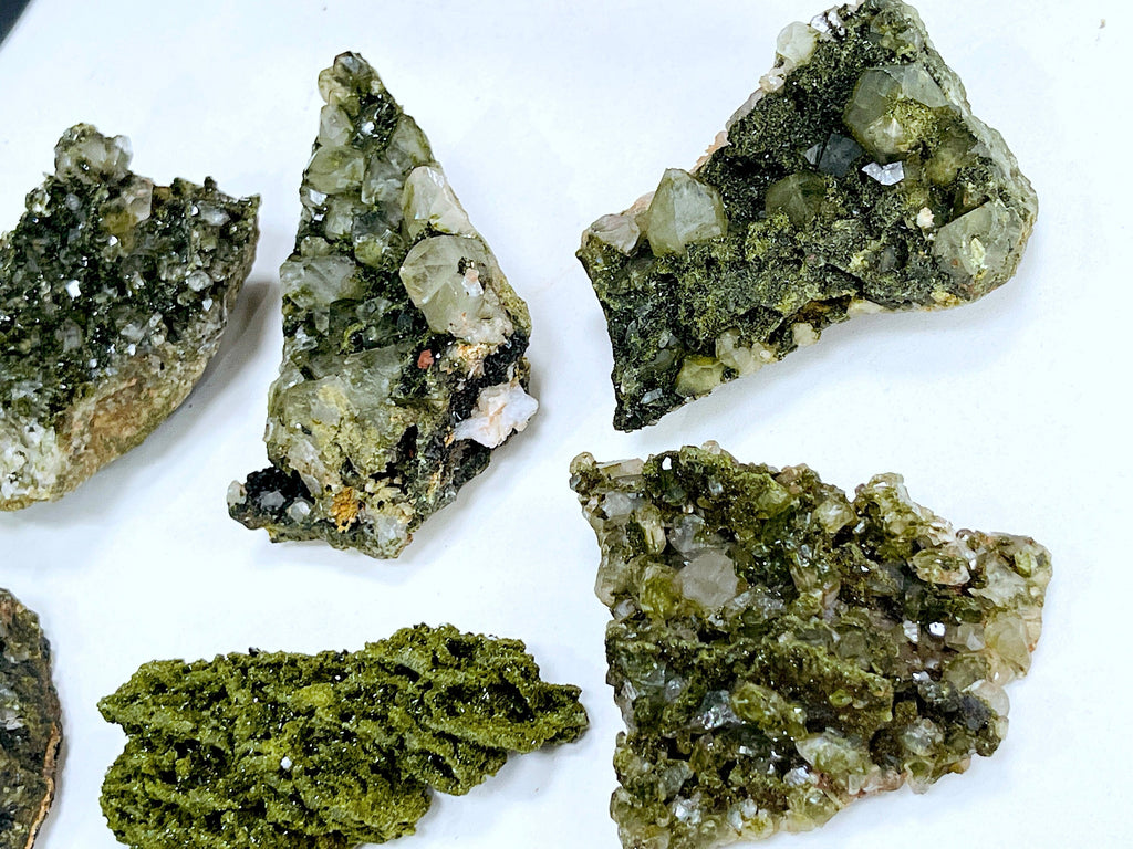 Super Sparkly Forest Epidote with Quartz Specimen, Forest Quartz
