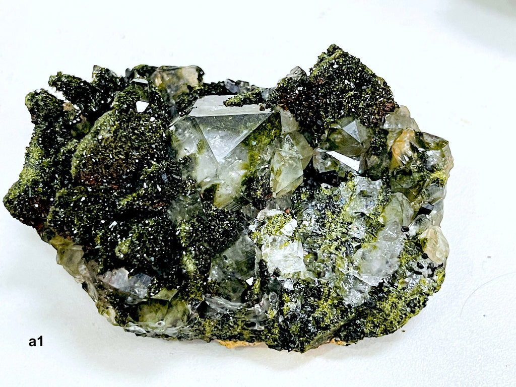 Super Sparkly Forest Epidote with Quartz Specimen, Forest Quartz