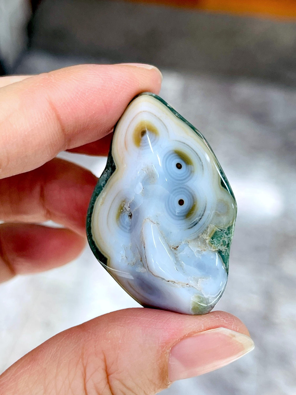 8th Vein Ocean Jasper – Very Rare Old Stock V8 Ocean Jasper, Collectible Orbicular Jasper, Unique Polished Stone, Healing Crystal -7