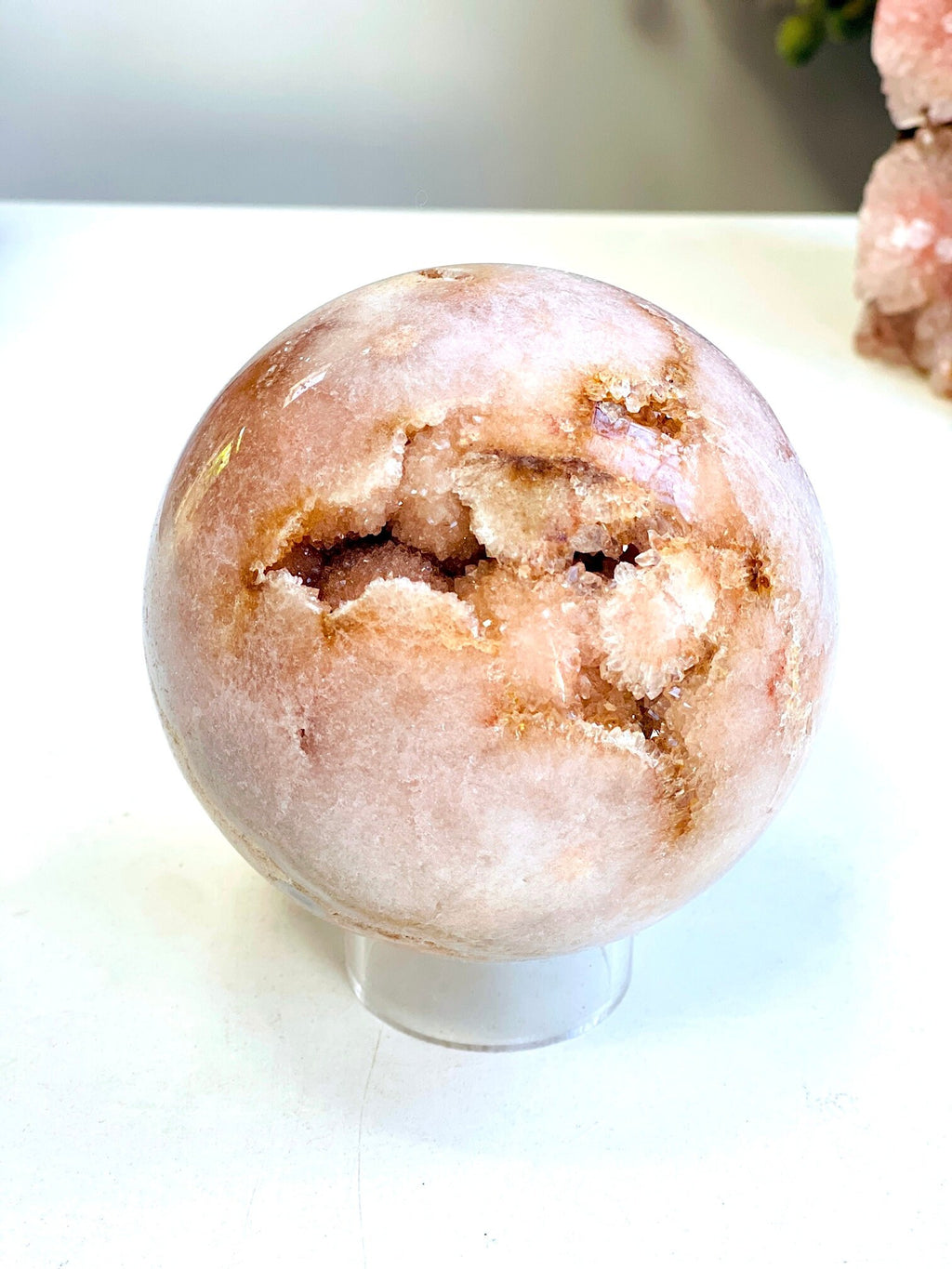 Pink Amethyst Sphere, 1.3kg Pink Amethyst Crystal Sphere, Dreaming Pink Amethyst Sphere, Crystal Gift, Home Decor