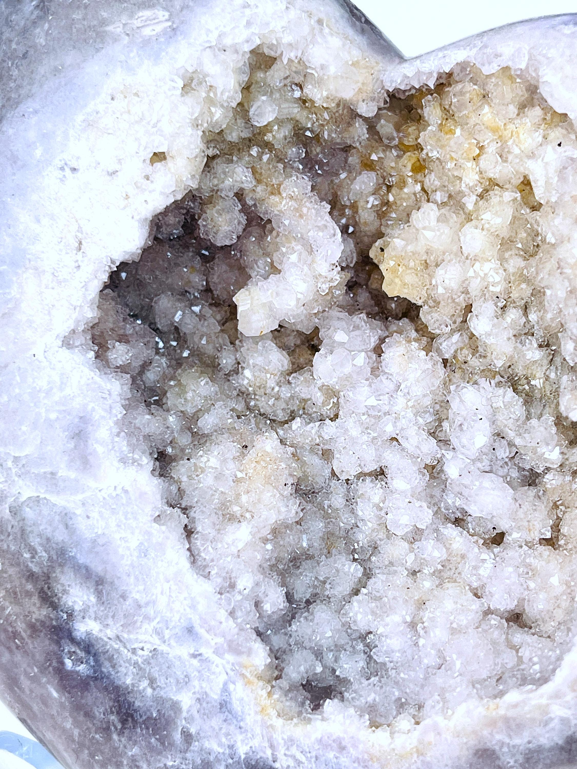 Pink Amethyst, Unique Pink Amethyst Heart with Druzy, Crystal Heart, Crystal Gift, Healing Crystal