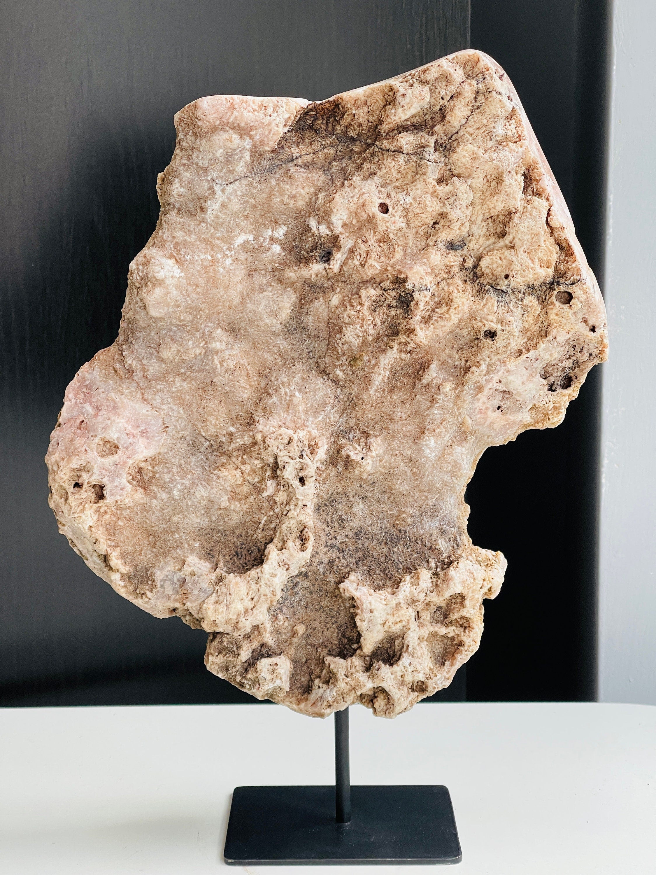 Pink Amethyst Slab, 3.8kg Dreamy Rough Pink Amethyst Druzy Slabs, Pink Amethyst Crystal,Crystal Gift,Home decor