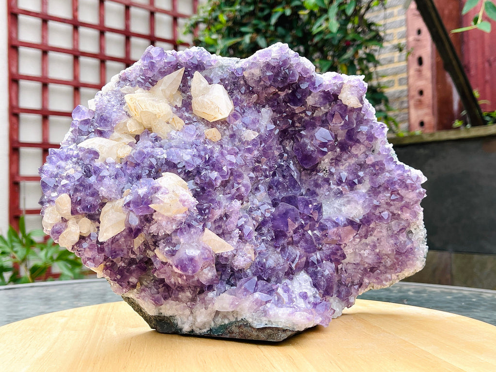 5kg Extraordinary Amethyst Geode with Calcite ,Amethyst Cathedral ,Large Amethyst Crystal Gift, Amethyst for Home Decor Crystal