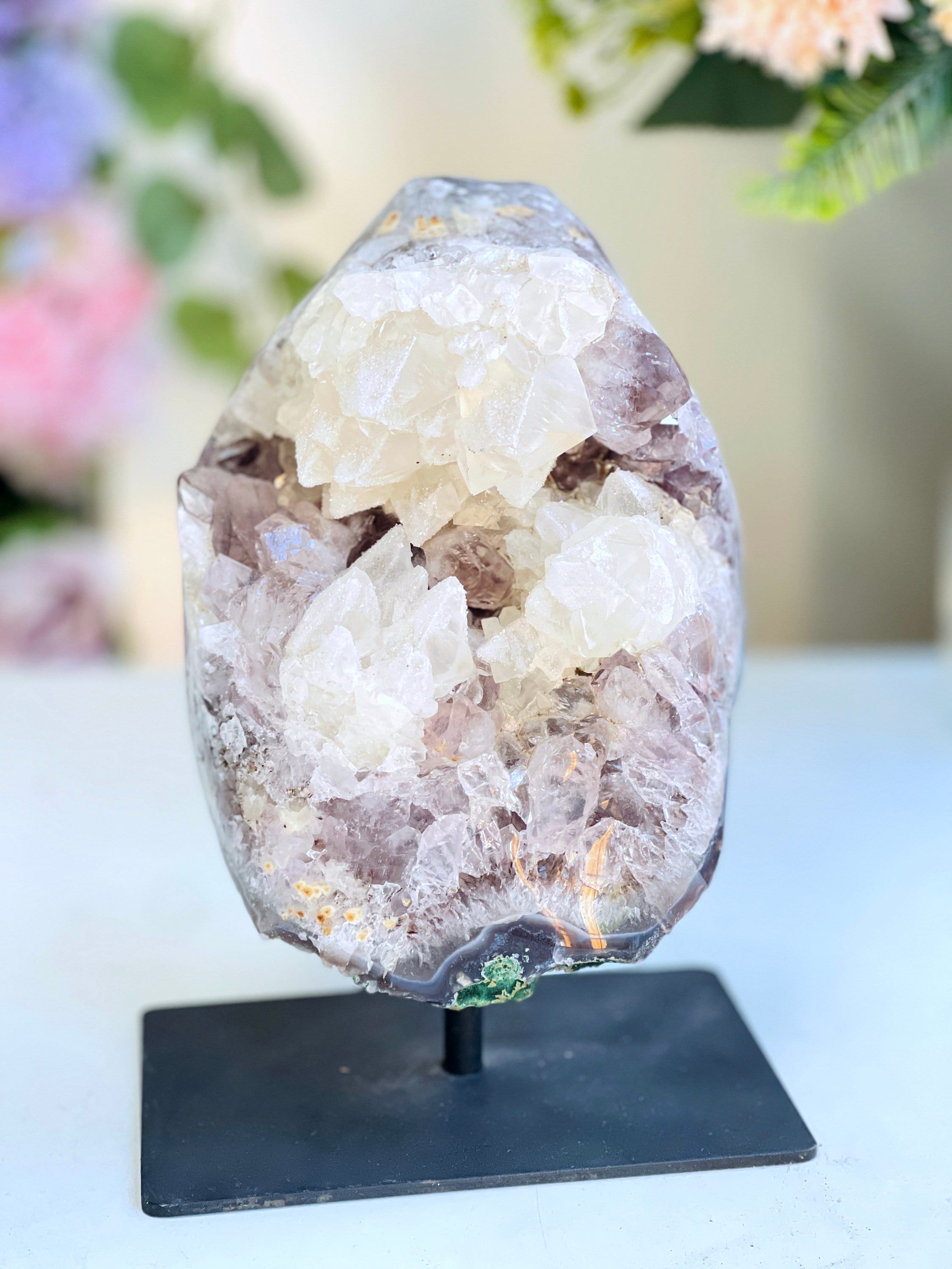 3.6kg Exquisite Amethyst with Calcite Mineral Specimen, Special Calcite & Amethyst Specimen, Calcite Specimen, Amethyst Mineral Specimen
