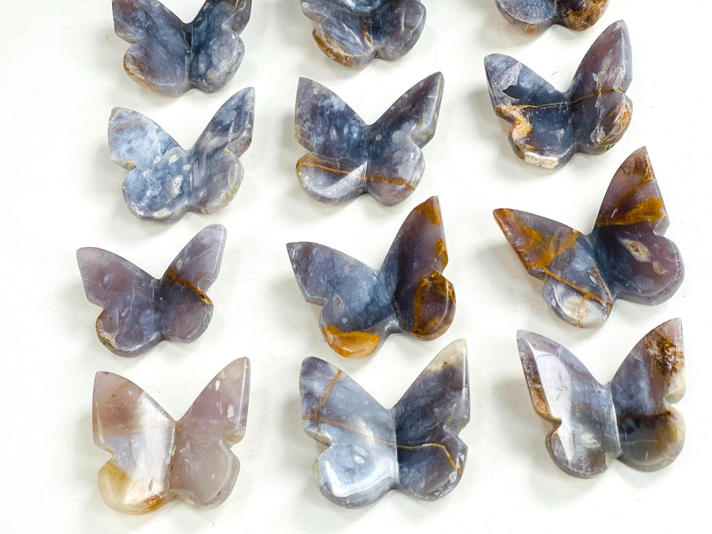 Gemstone Butterfly, Purple Chalcedony 3D butterfly, crystal gift