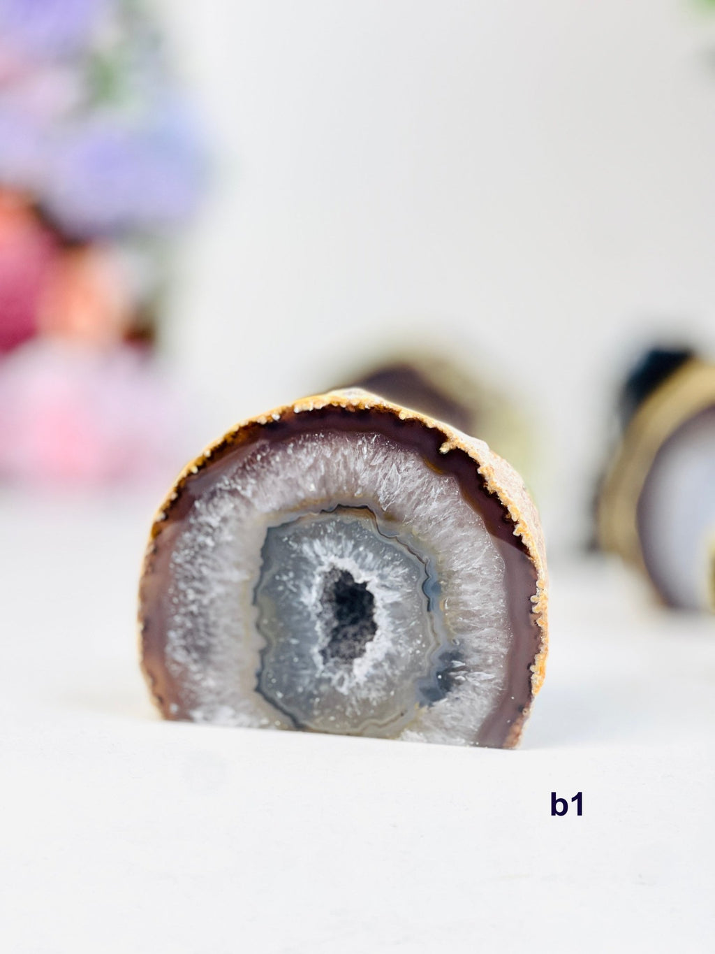 Brazilian Agate Crystal Cave - Cut Base Nodule (Un-dyed Earth Tones) - Million Years Crystal