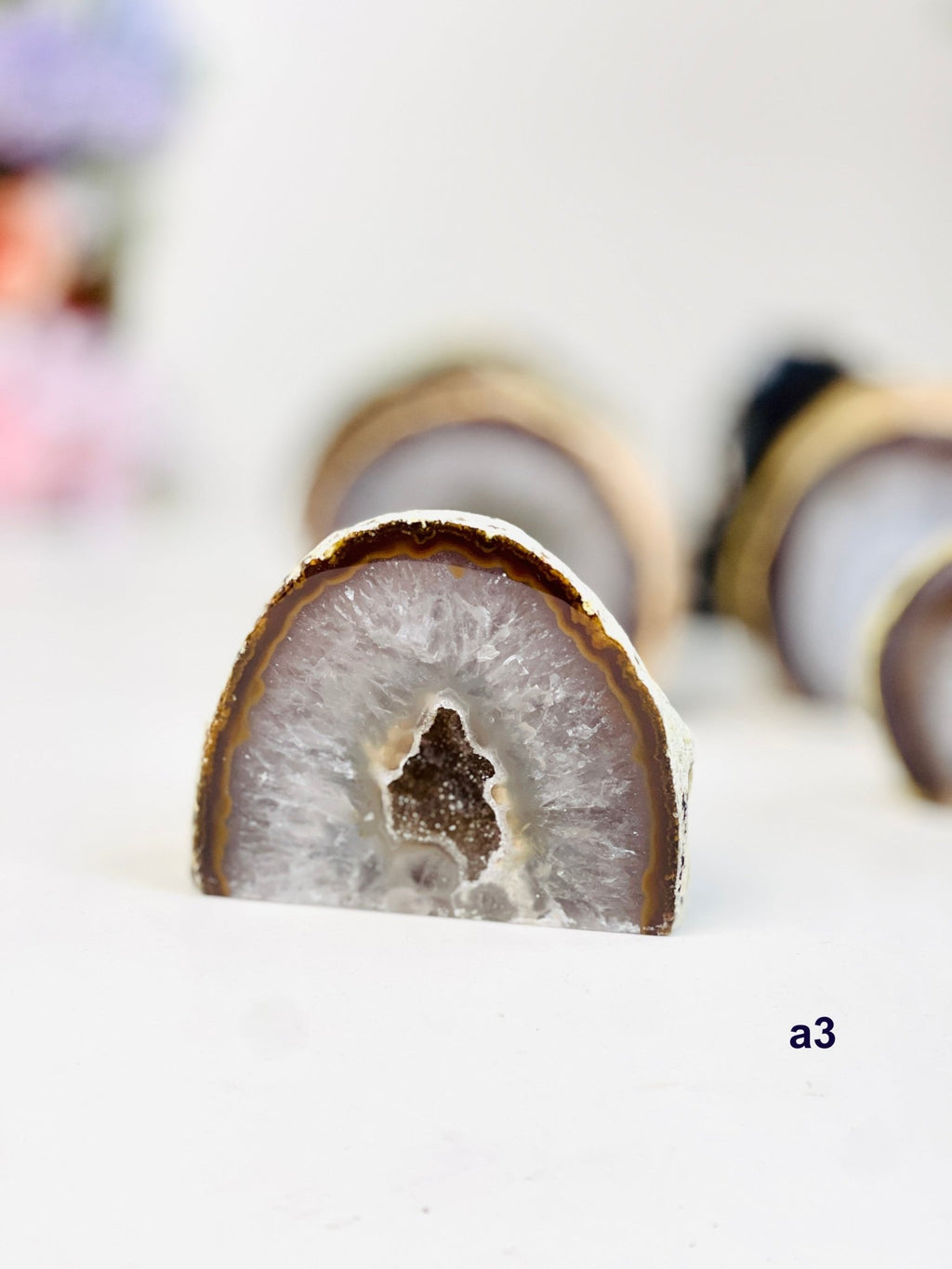 Brazilian Agate Crystal Cave - Cut Base Nodule (Un-dyed Earth Tones) - Million Years Crystal