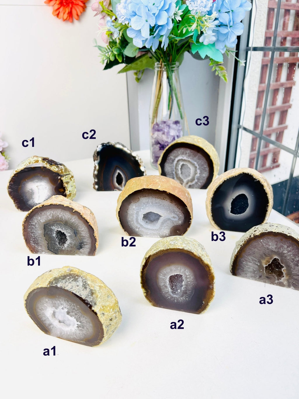Brazilian Agate Crystal Cave - Cut Base Nodule (Un-dyed Earth Tones) - Million Years Crystal