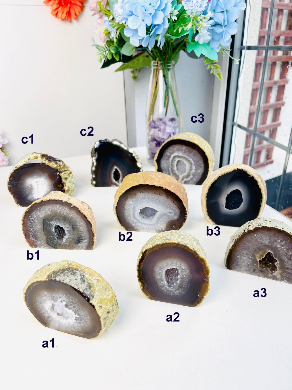Brazilian Agate Crystal Cave - Cut Base Nodule (Un-dyed Earth Tones) - Million Years Crystal
