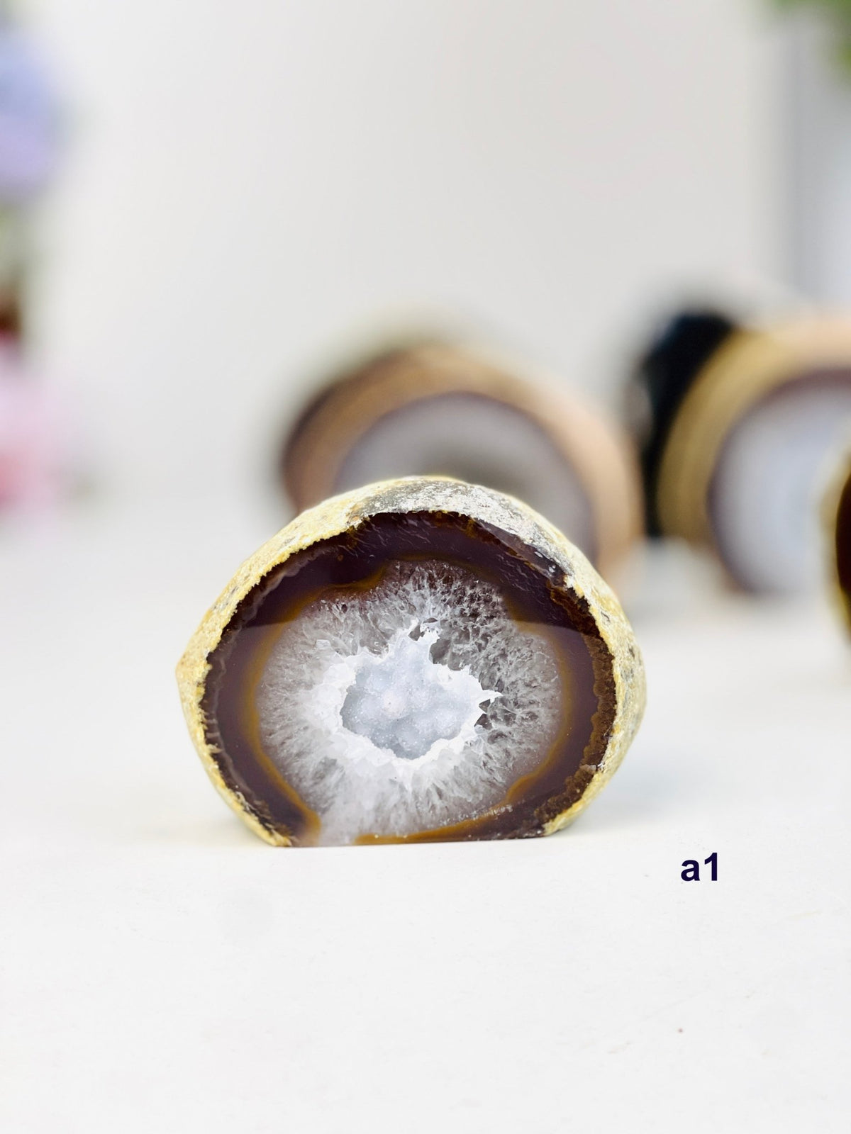 Brazilian Agate Crystal Cave - Cut Base Nodule (Un-dyed Earth Tones) - Million Years Crystal