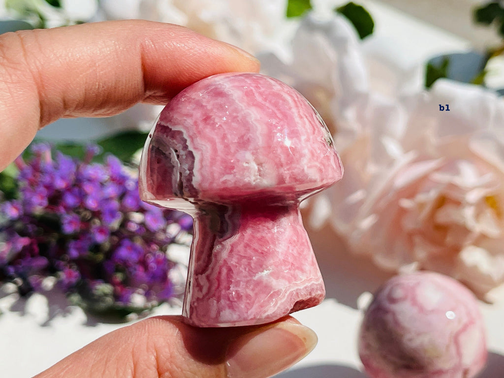 Natural Rhodochrosite Mushroom, AAA Grade Argentina Rhodochrosite Mushroom , 24-84g Rhodochrosite Mushroom, Pink Rhodochrosite