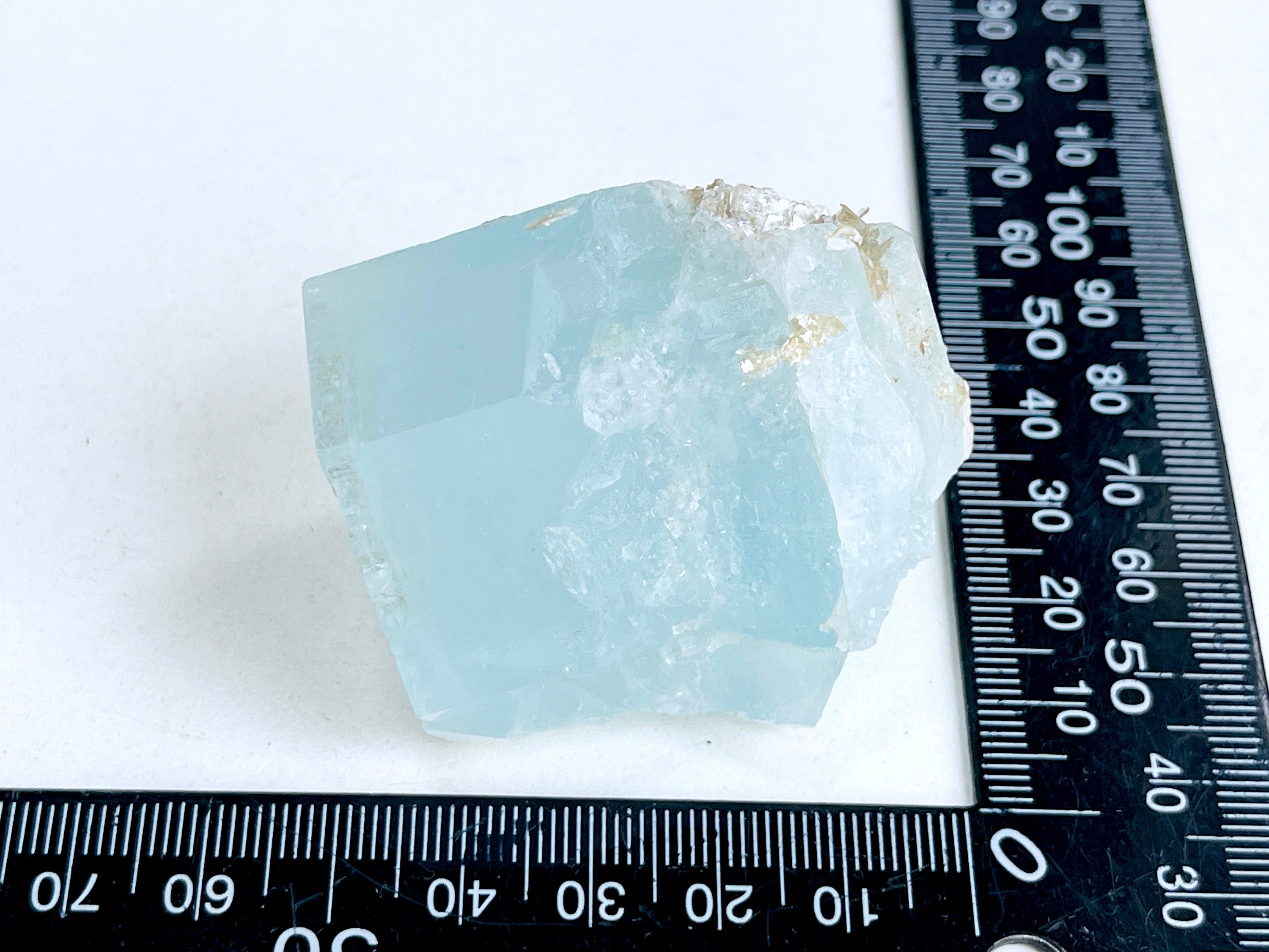 100g Natural Aquamarine Beryl Specimen with Muscovite – Skardu, Pakistan Gem-Quality Aquamarine | Collector's Crystal | Crystal Gift | Raw Mineral Specimen