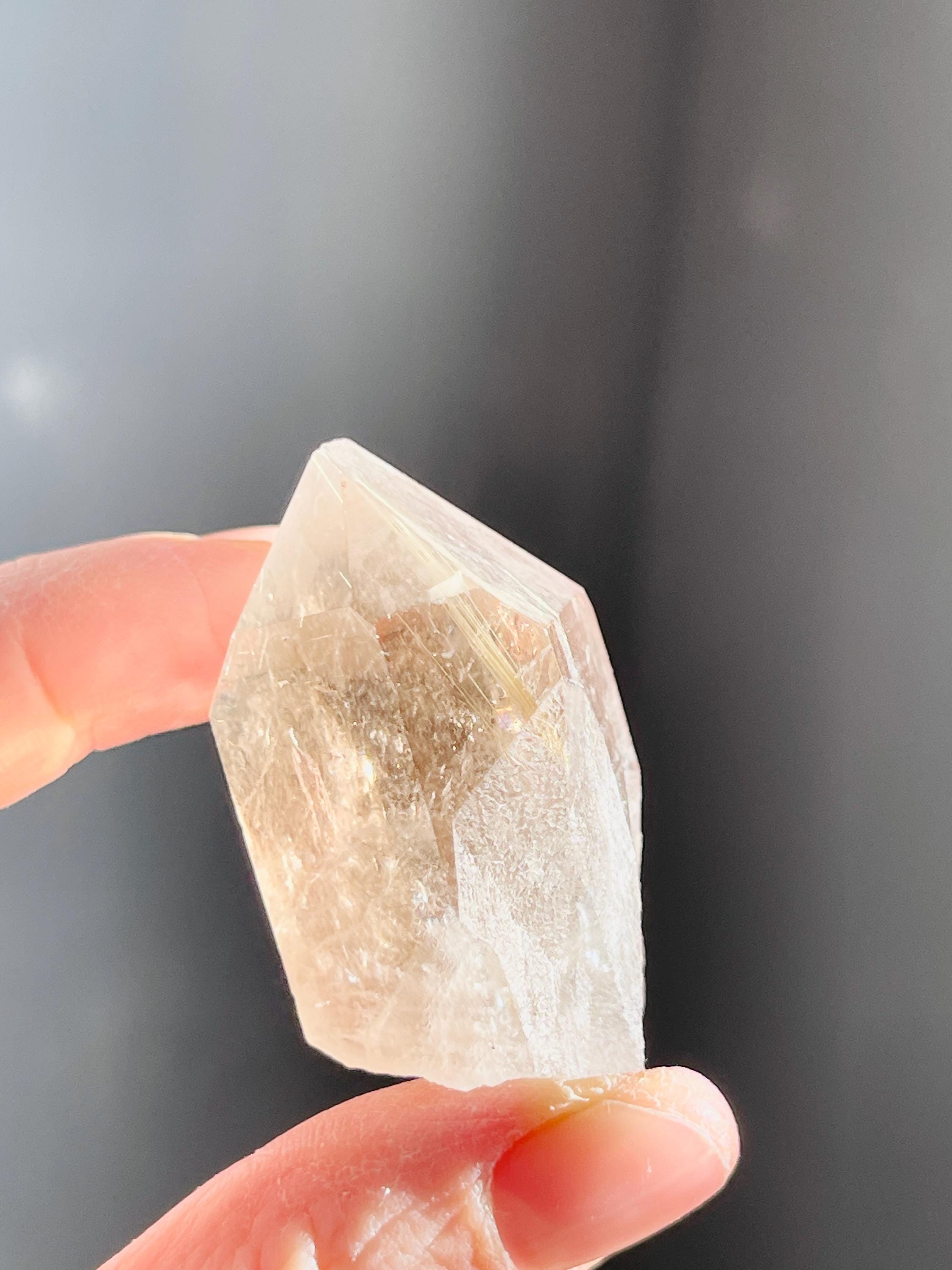Natural Rutilated Quartz Point, High Clarity Golden Rutile Rutilated Smokey Quartz , Crystal Gift, Rare Crystals, Unique Gift