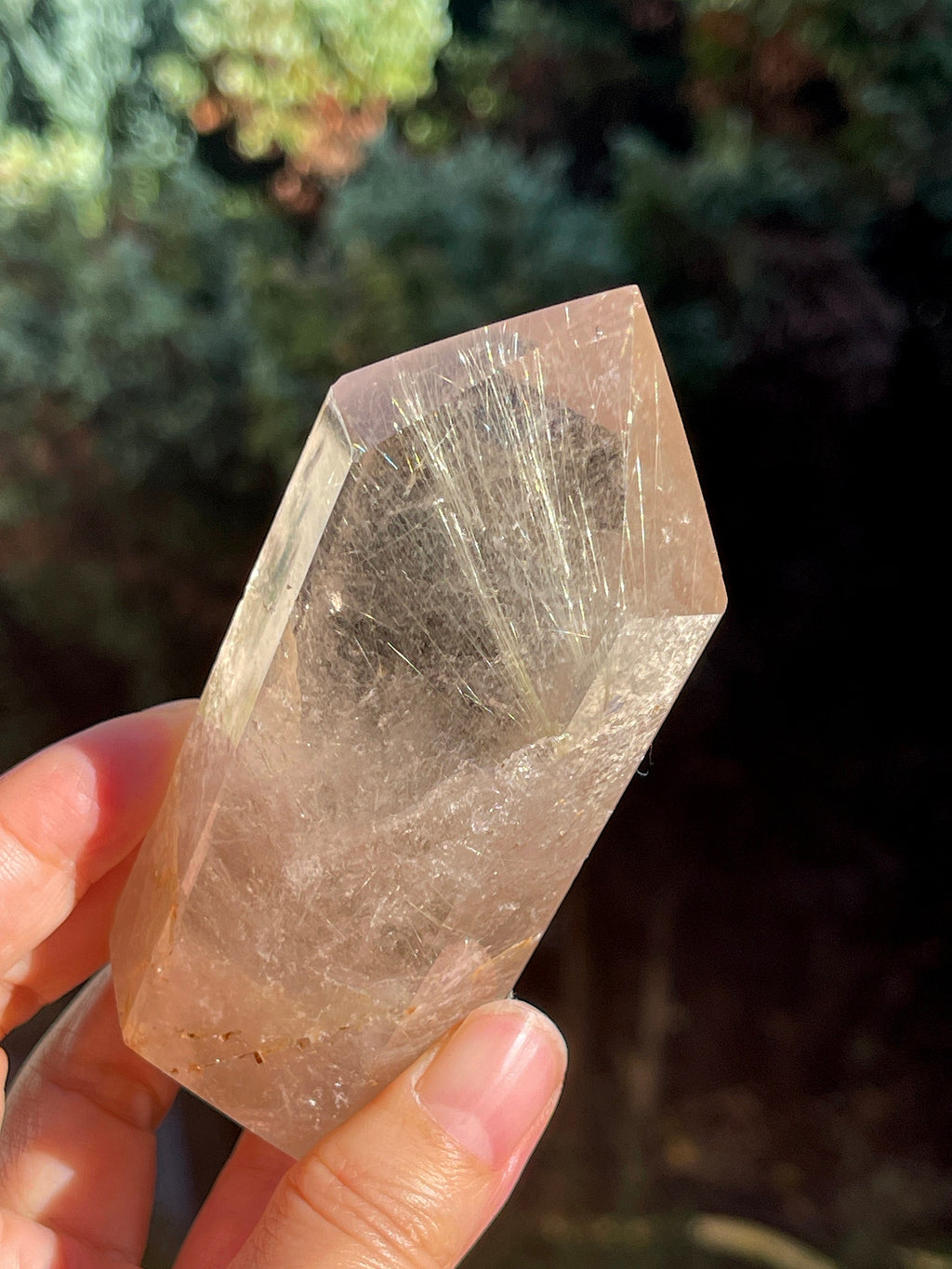 95mm Natural Rutile Quartz Point, Golden Rutile Rutilated Citrine Crystal Tower,  crystal Gift, Rare Crystals