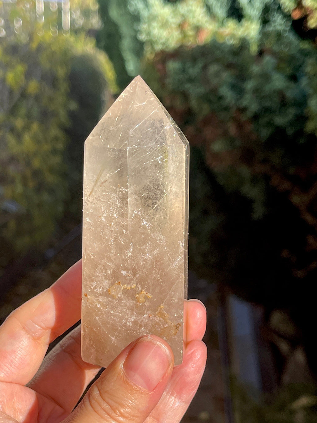 95mm Natural Rutile Quartz Point, Golden Rutile Rutilated Citrine Crystal Tower,  crystal Gift, Rare Crystals