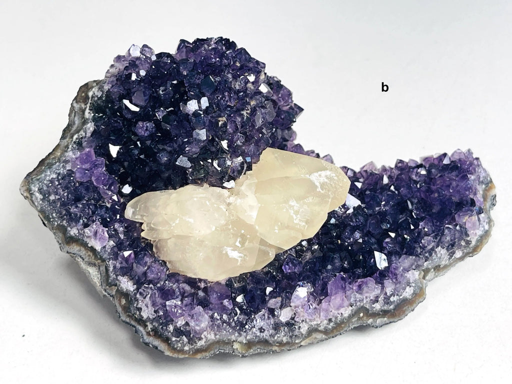Unique Amethyst Flower with Sugar Calcite | Mineral Specimen from Uruguay