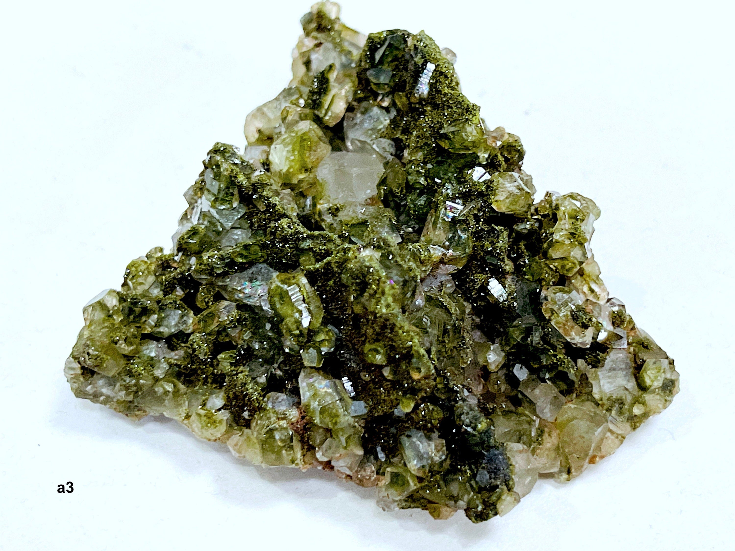 Super Sparkly Forest Epidote with Quartz Specimen, Forest Quartz