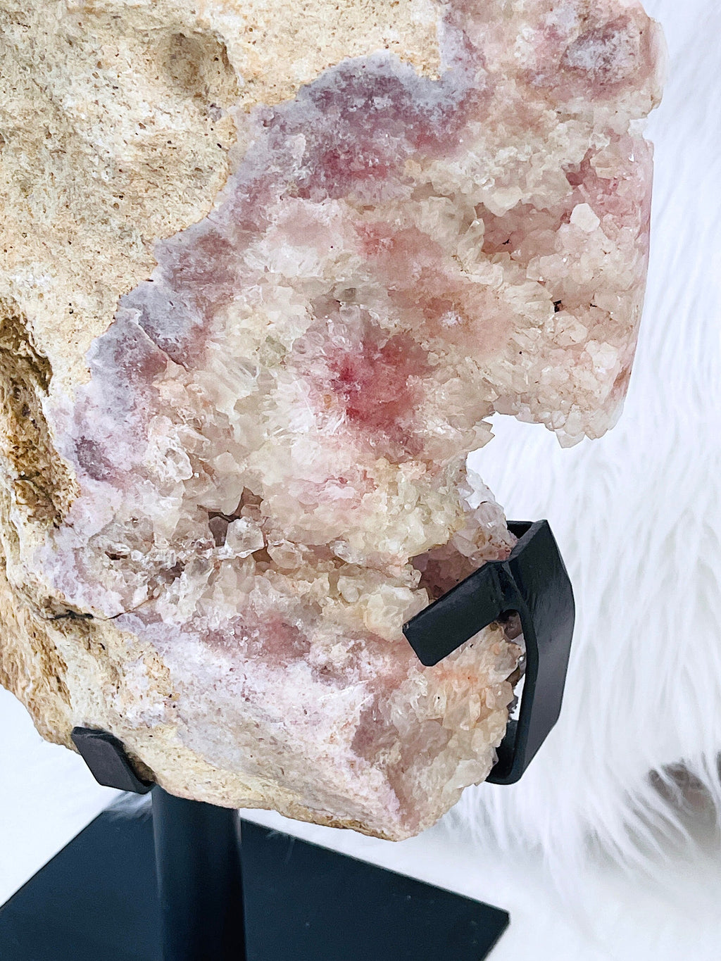 Pink Amethyst, 5.9kg Pink Amethyst Slab on Stands,  Amazing Pink Amethyst Druzy Slabs, Natural Pink Amethyst on Stand, Crystal Gift