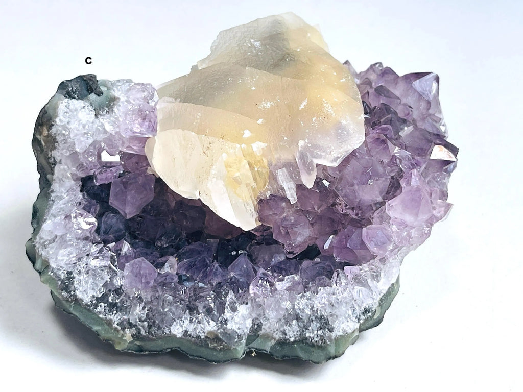 Unique Amethyst Flower with Sugar Calcite | Mineral Specimen from Uruguay