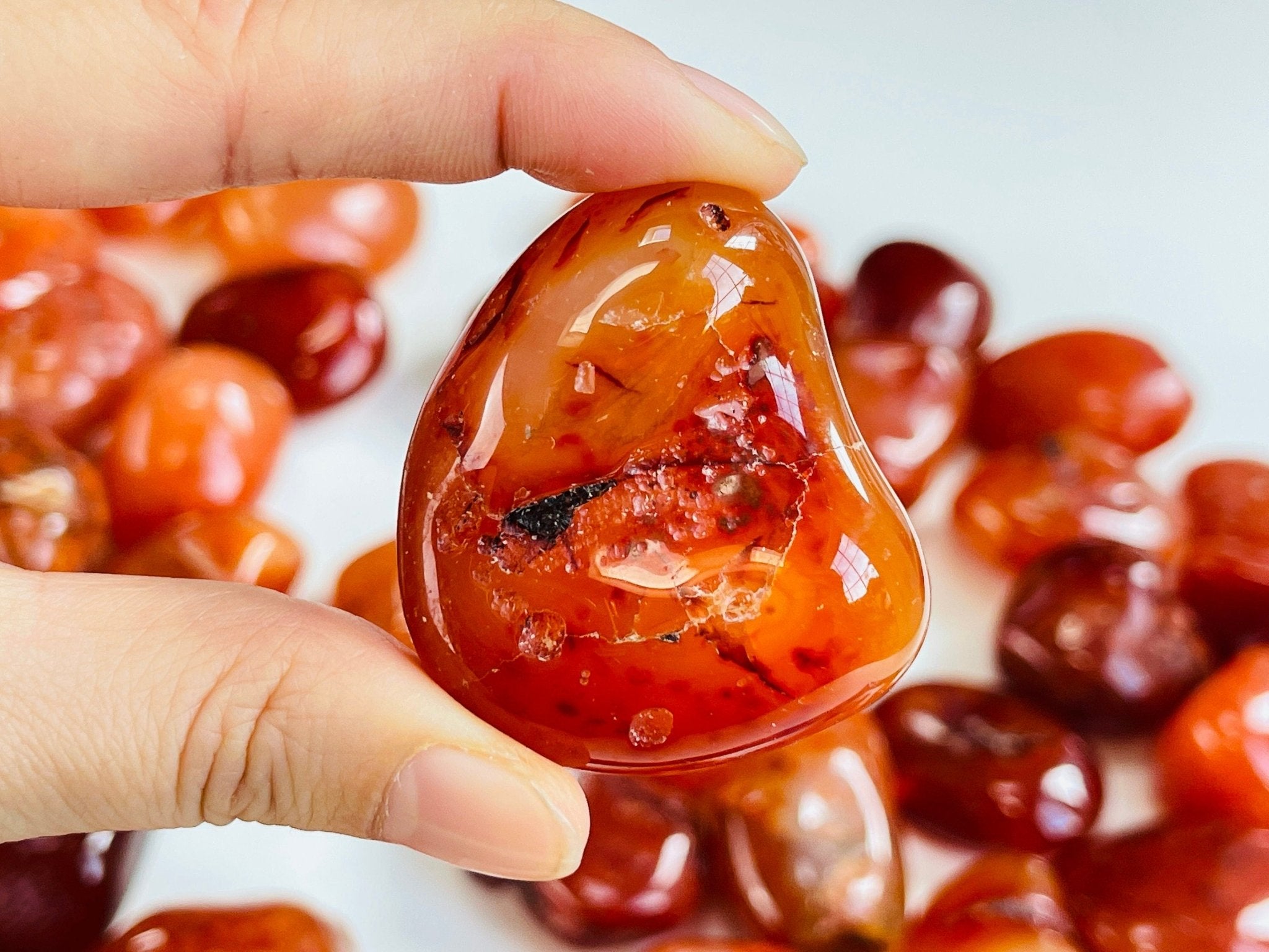 Carnelian Healing Crystal Jumbo Tumble Stone - Million Years Crystal