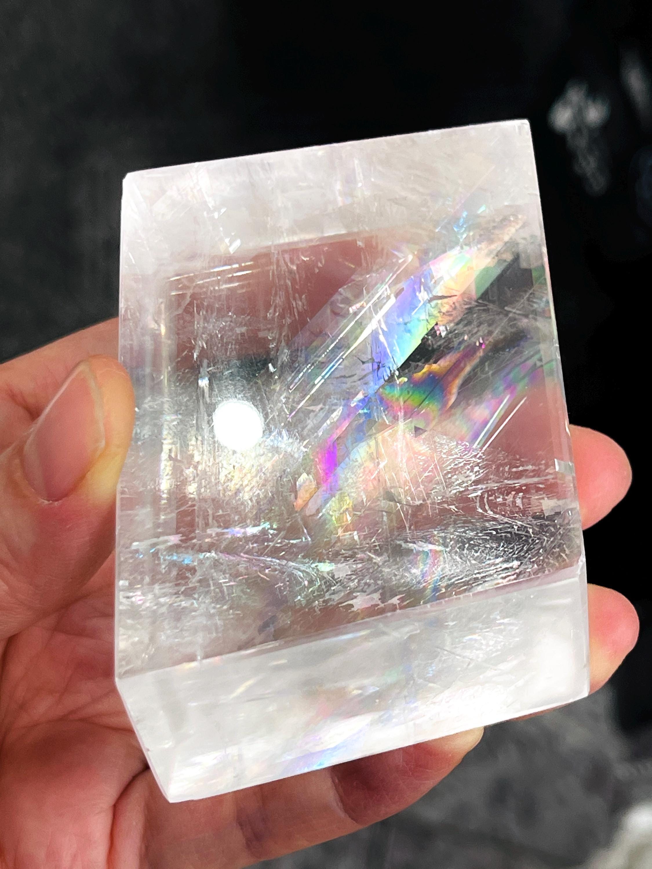 Clear Optical Calcite, Brazilian High-Grade Optical Calcite Cubes,  Iceland Spar, Clear Calcite, Crystal Gift -6