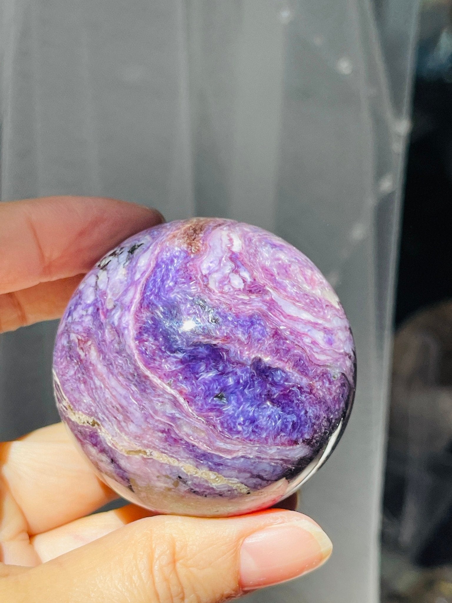 Charoite Sphere - Million Years Crystal