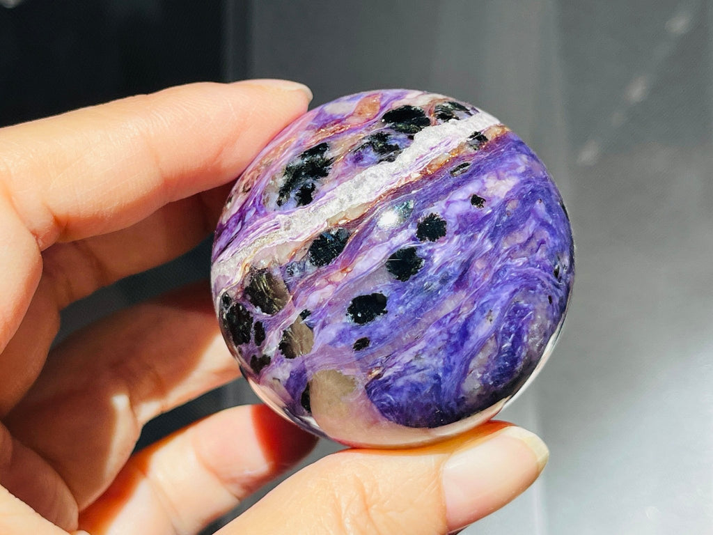 Charoite Sphere, Rare Charoite Crystal Ball, Crystal gift, Unique Gift - Million Years Crystal