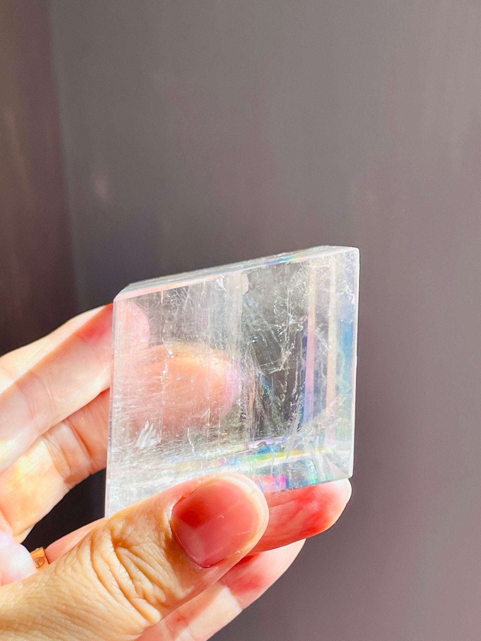 Clear Optical Calcite, Brazilian High-Grade Optical Calcite Cubes, Iceland Spar, Clear Calcite, Crystal Gift -5 - Million Years Crystal