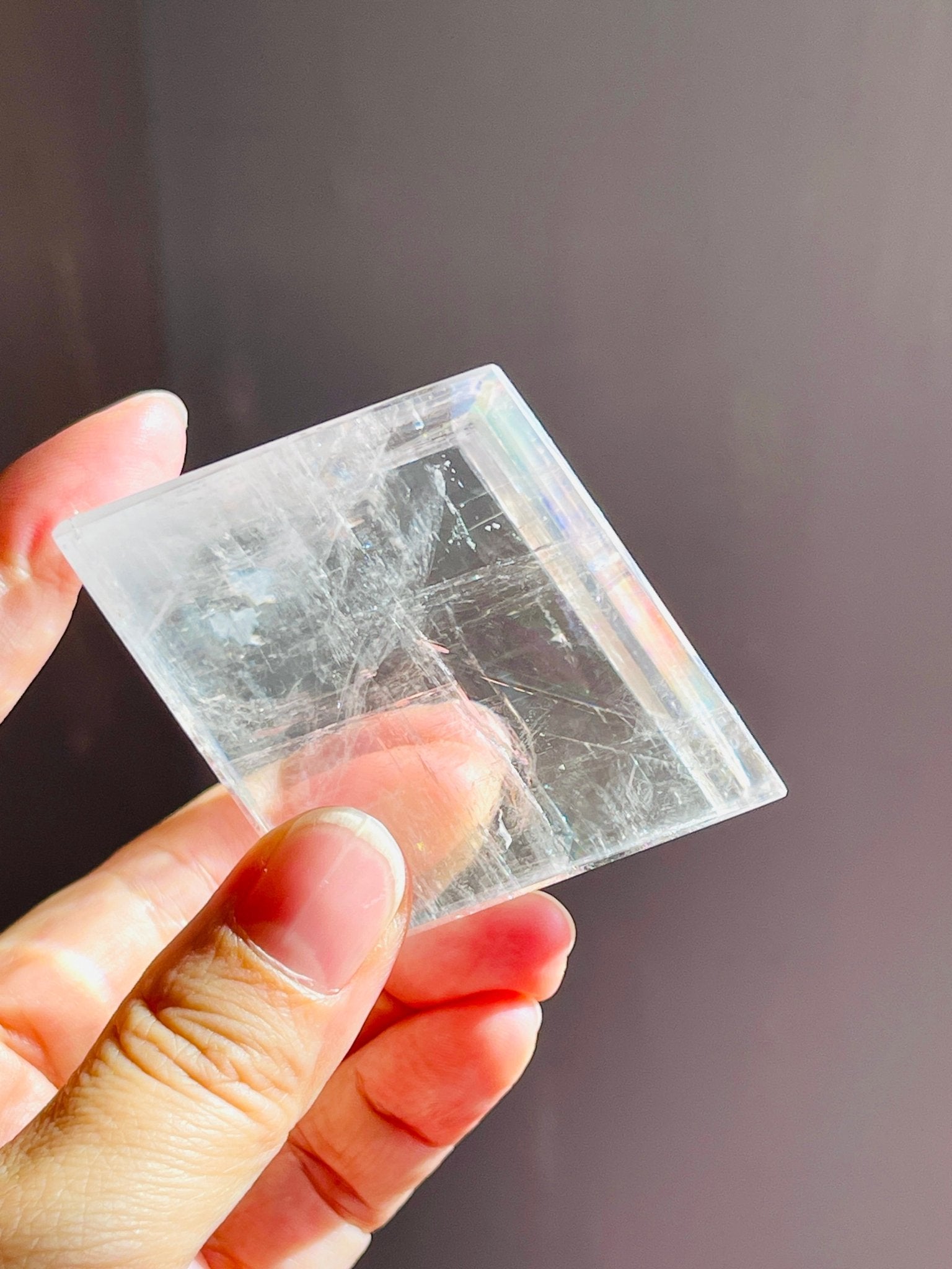 Clear Optical Calcite, Brazilian High-Grade Optical Calcite Cubes, Iceland Spar, Clear Calcite, Crystal Gift -5 - Million Years Crystal