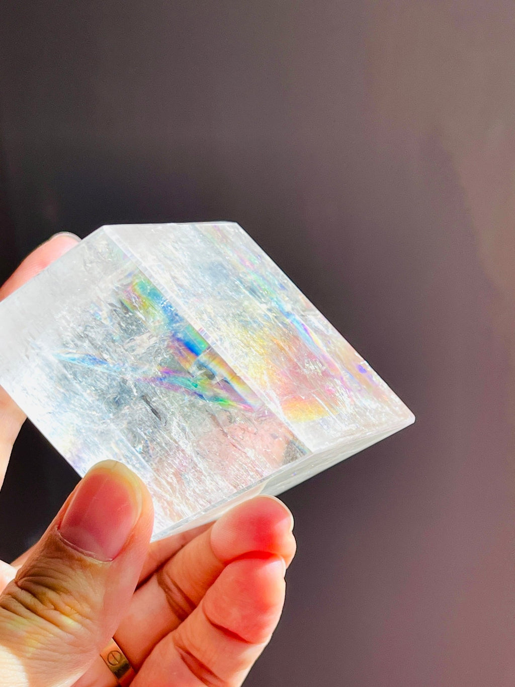 Clear Optical Calcite, Brazilian High-Grade Optical Calcite Cubes, Iceland Spar, Clear Calcite, Crystal Gift -5 - Million Years Crystal