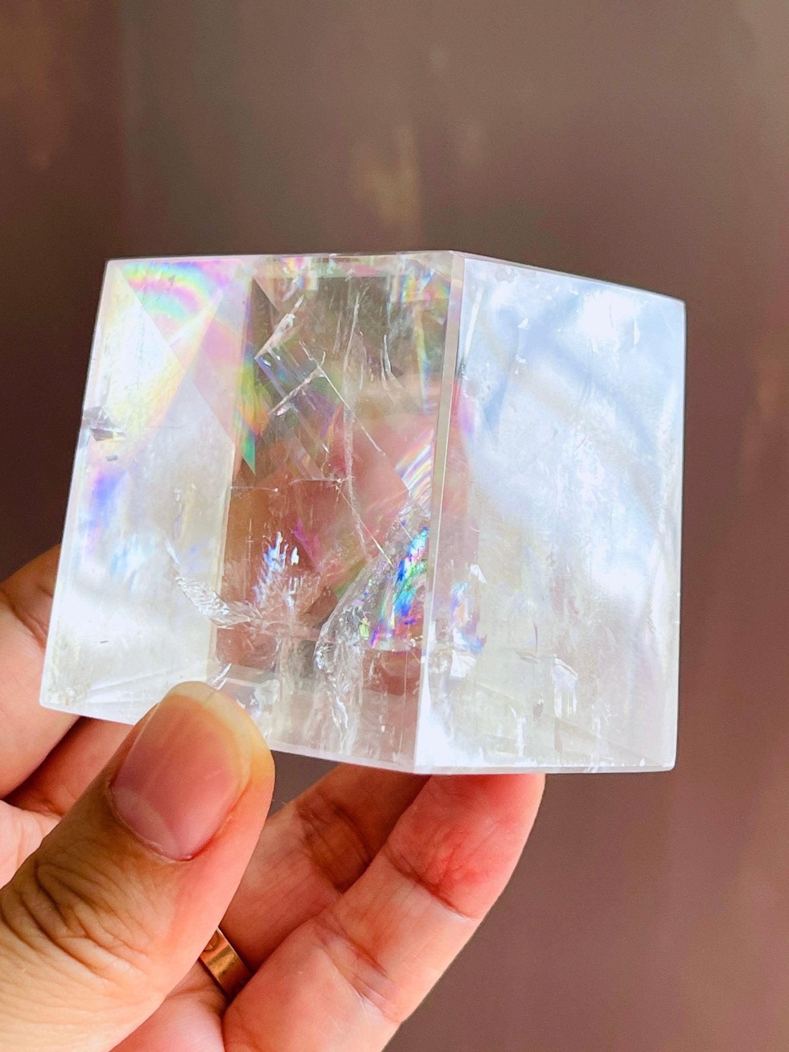 Clear Optical Calcite, Brazilian High-Grade Optical Calcite Cubes, Iceland Spar, Clear Calcite, Crystal Gift -6 - Million Years Crystal