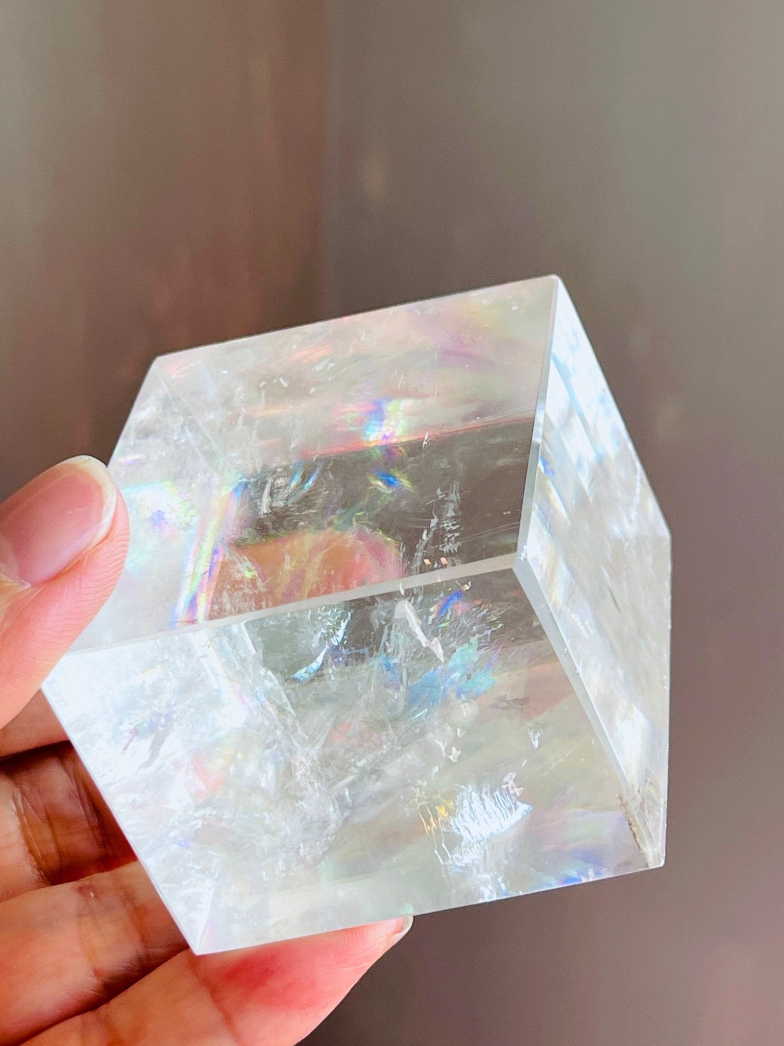 Clear Optical Calcite, Brazilian High-Grade Optical Calcite Cubes, Iceland Spar, Clear Calcite, Crystal Gift -6 - Million Years Crystal